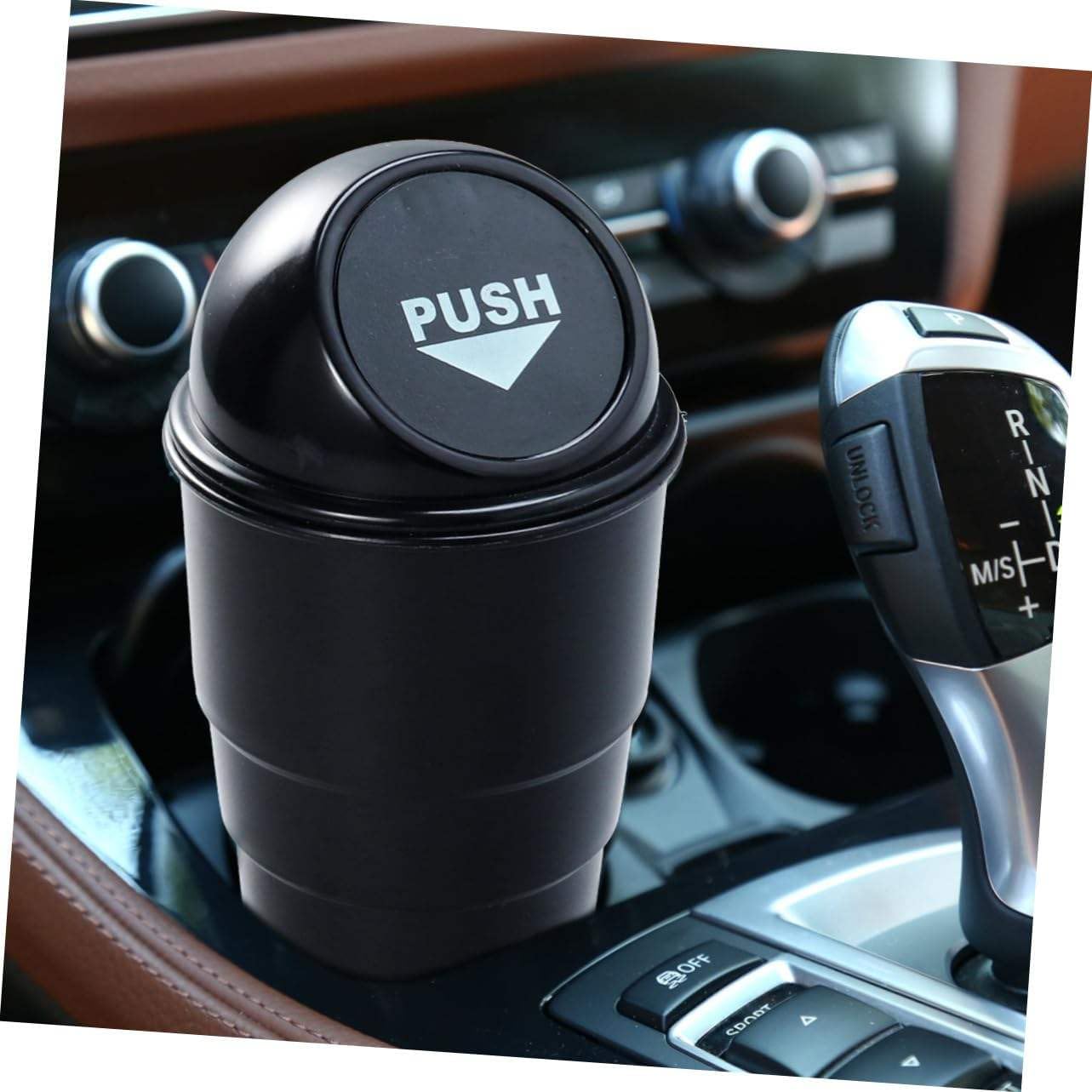 Sassyvilla pack of 2 car dustbin Plastic Mini Car Dust Bins for office home small table desktop bins for vehicle Portable Can (B