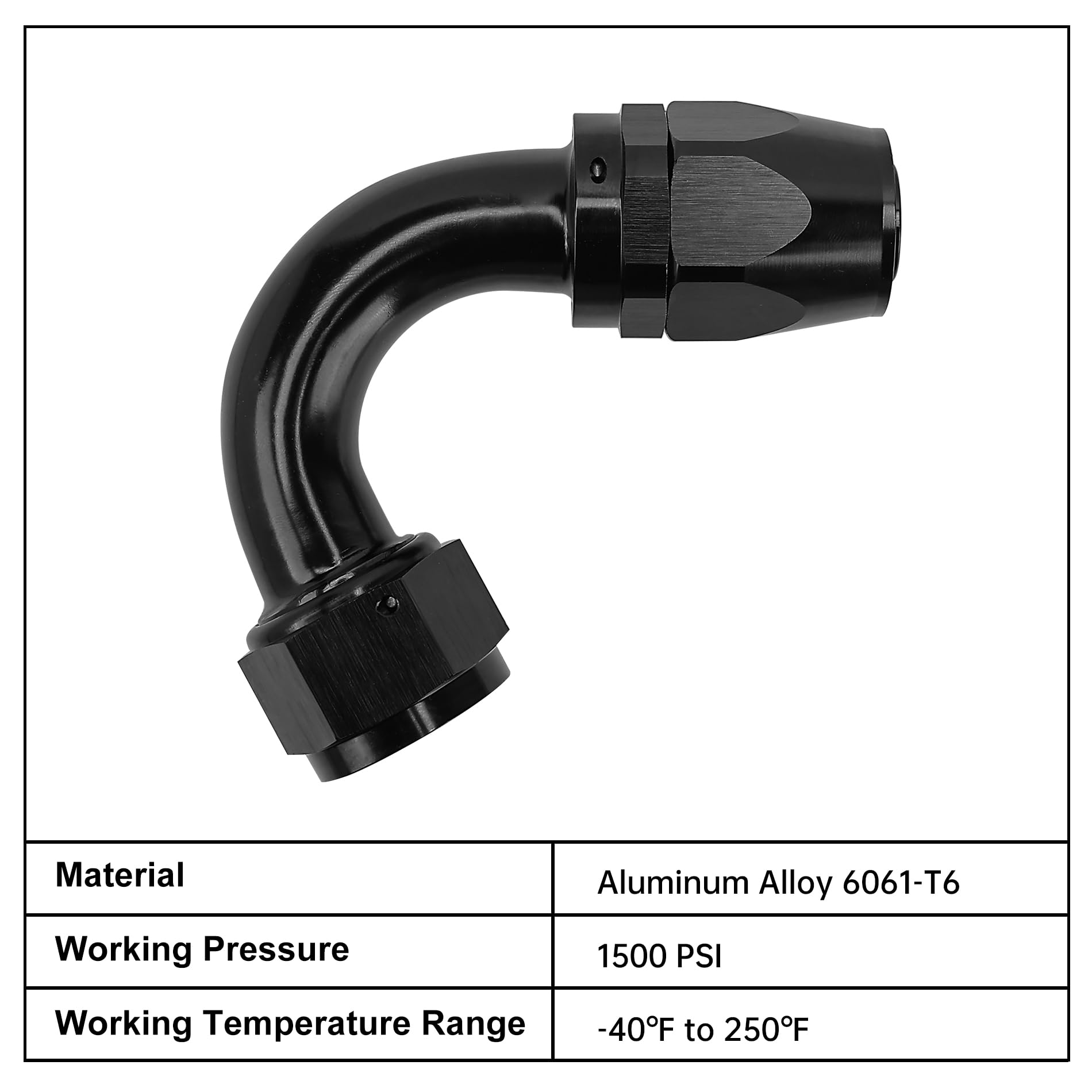 Evil Energy 16An Hose End Fitting 120 Degree Swivel For Cpe Braided Fuel Hose Black