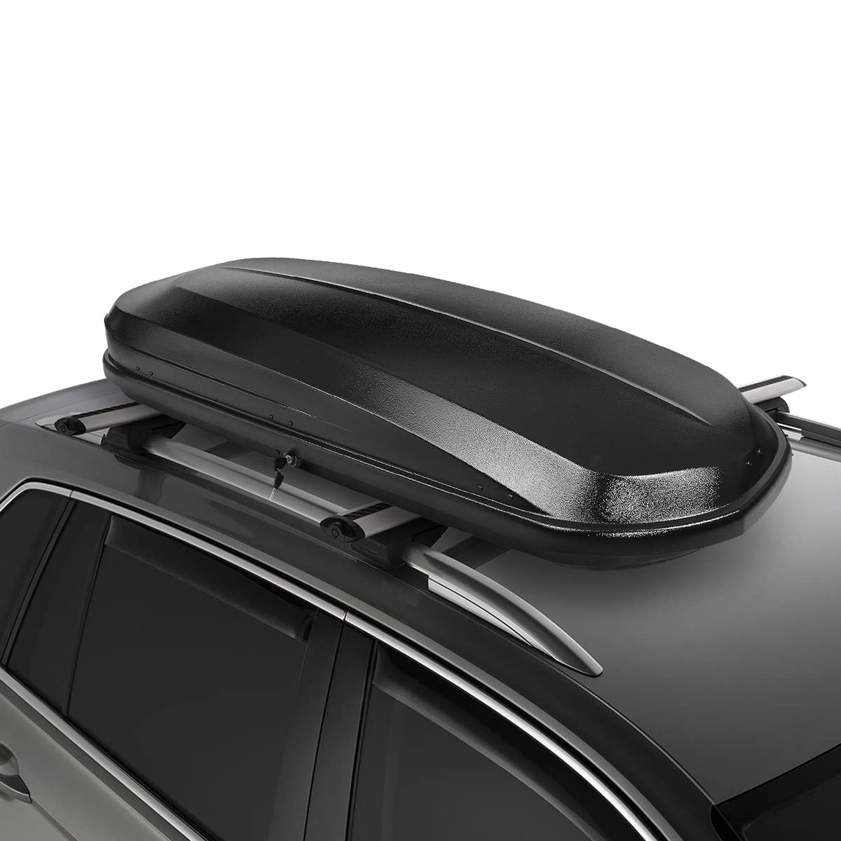 DNA MOTORING Extra Long XXL Rooftop Cargo Carrier Box Lockable Heavy Duty Car Top Storage Case w/Lock+Keys, 110Lb Capacity, 17 C