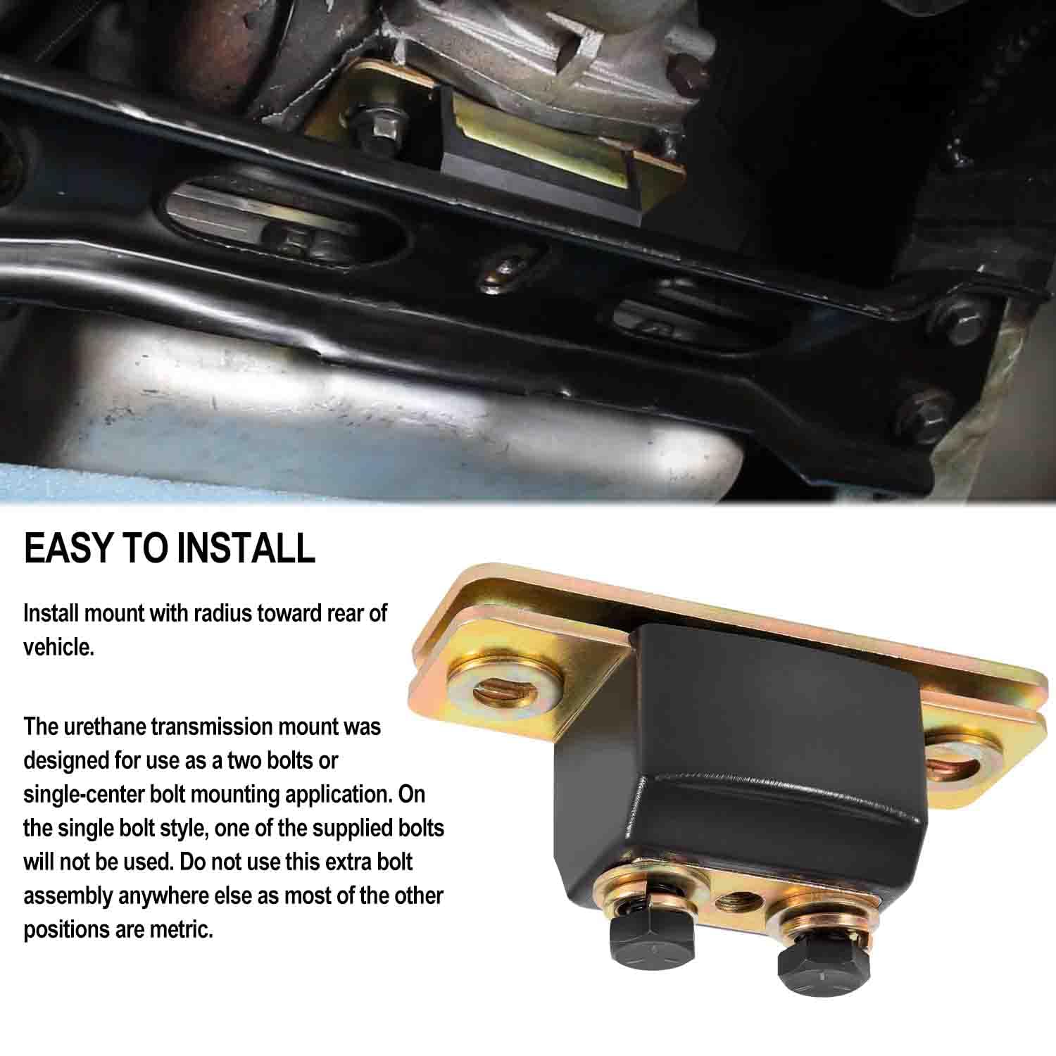 3.1108G General Transmission Mount Performance Polyurethane Mounts Bracket Set Fit For Gm Cars And Trucks Th350, Th400, 700R4, And For Chevy Turbo Most Transmissions