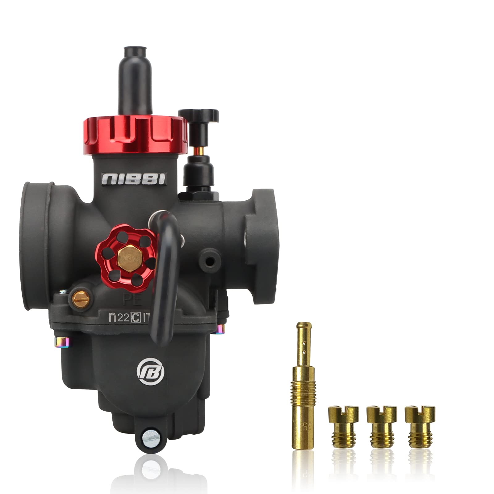 Nibbi Carburetor Pe22Mm, Fits 125Cc 130Cc 140Cc Flange Motorcycle Engines, With Main Pilot Jet, Fits For Apollo Rfz125 Ssr125 Gy6 Atv Pit Dirt Bike Taotao Predator212