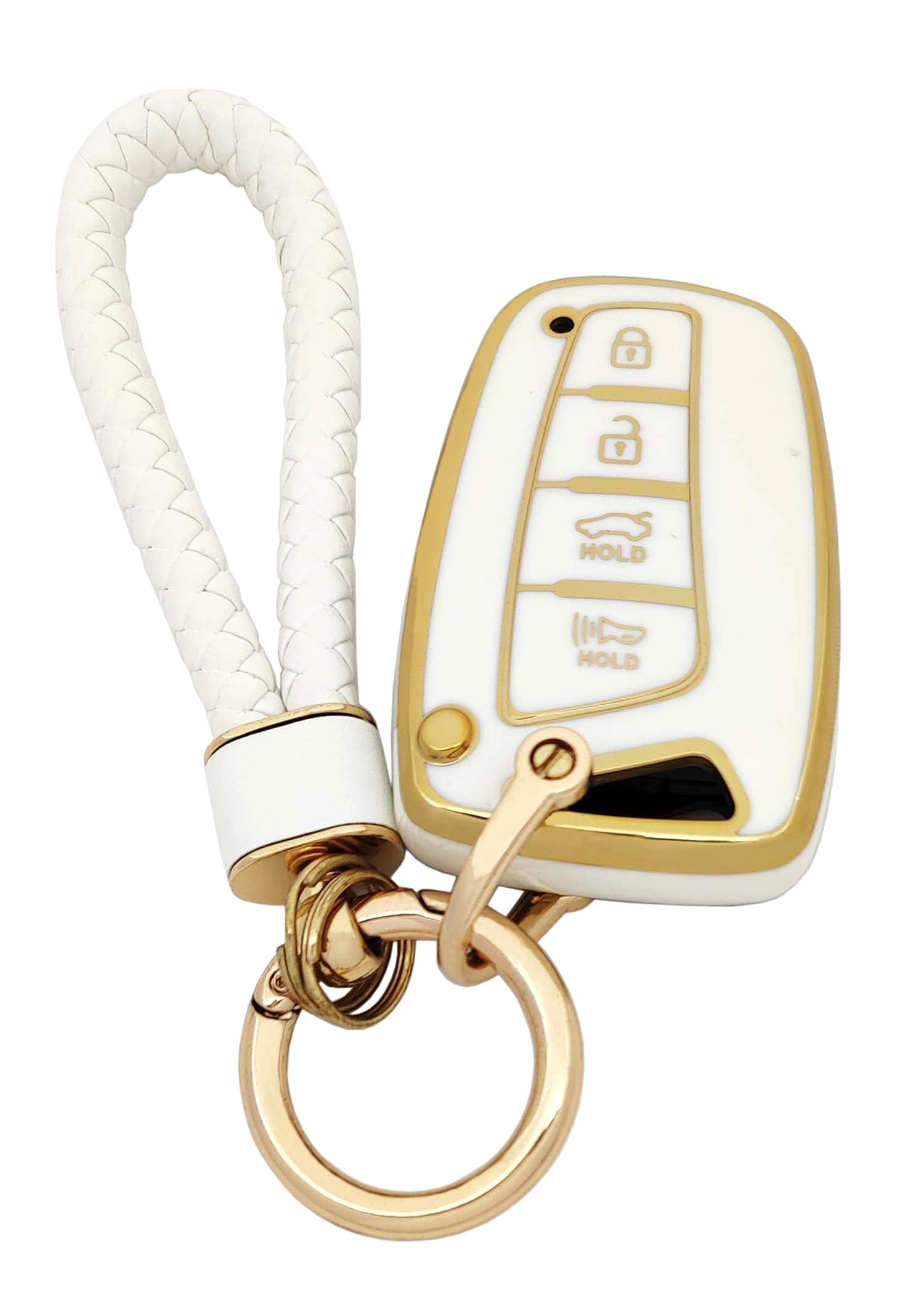 Arruweer Key Fob Cover For Hyundai Soft Tpu Key Fob Case Holder Compatiable With Hyundai Genesis Santa Fe Equus Azera Accessorie