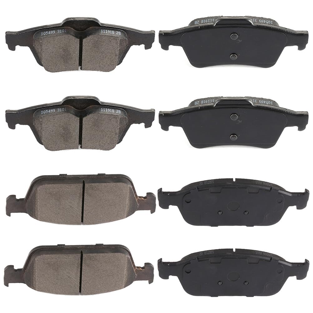 Automuto 8Pcs Front & Rear Semi-Metallic Disc Brake Pads Set D1564 D1645 For Ford Escape 2013-2016, Focus 2013-2018, Transit Con