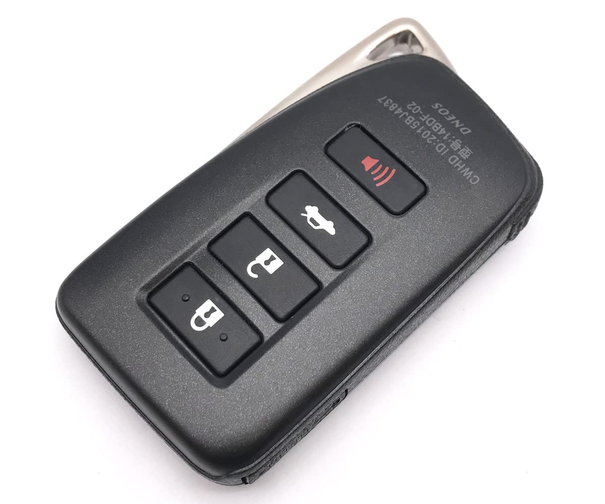 4 Buttons Replacement Key Fob Cover Fit For Lexus Es250 2018 Nx300H 2018-2013 Es350 Gs350 2016-2013 Gs300H Gs450H Es300H Nx300 Smart Keyless Entry Remote Key Fob Case Shell (Black)