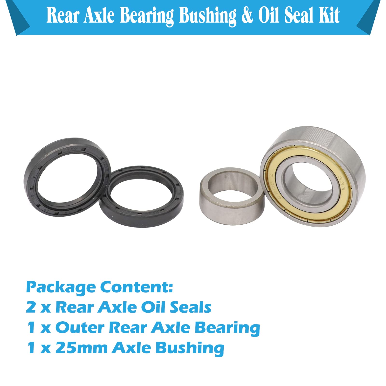 Cartclan Rear Axle Bearing Bushing & Oil Seal Kit For Club Car Ds & Precedent 1986-2014 Electric Golf Cart Oem 1011291 1014207 1013794