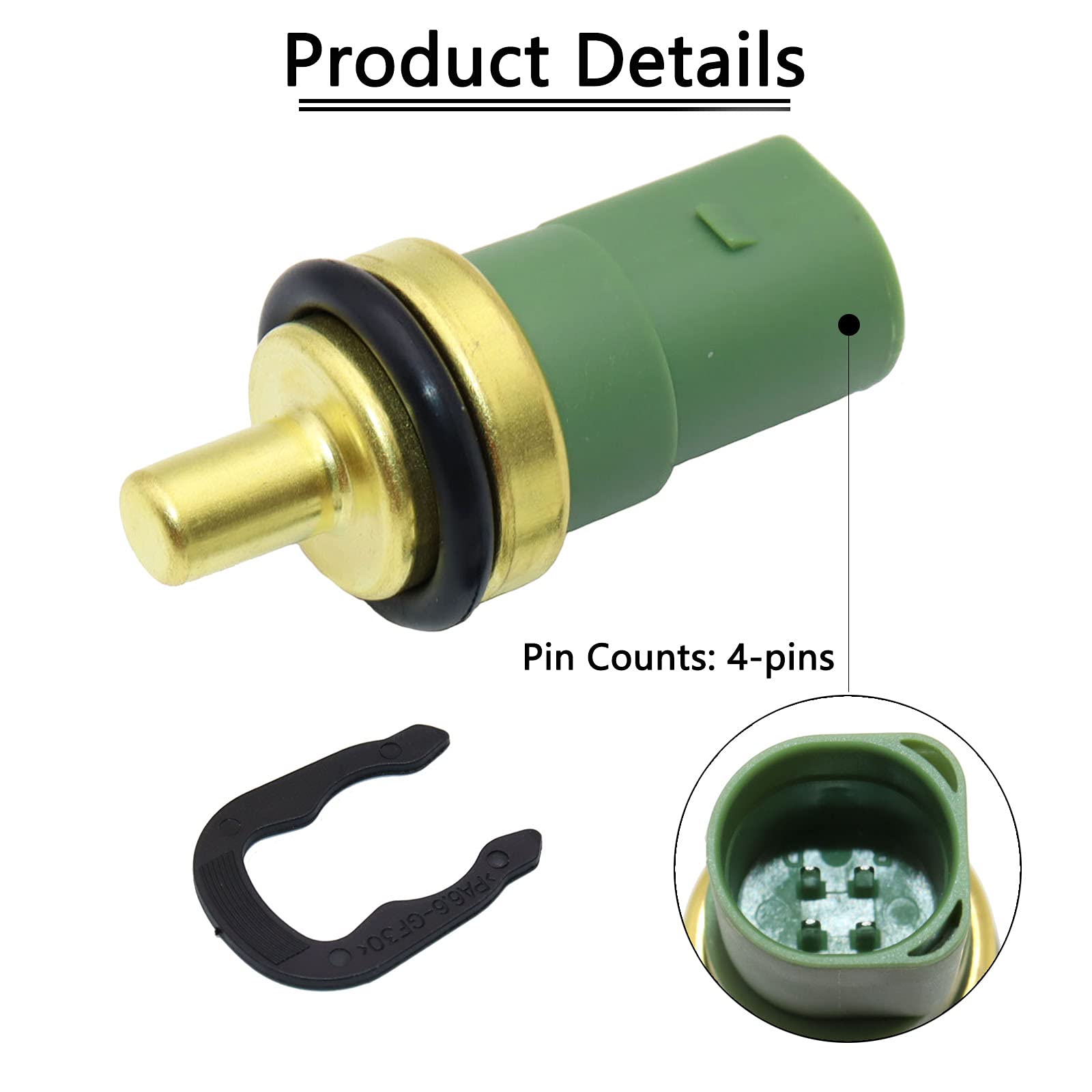 Kejsted Engine Temperature Sensor Sender 059 919 501A Compatible With Volkswagen Passat Golf Beetle Jetta Eurovan Cabrio Polo Audi A4 S4 A6 S6 Tt A8 S8 Rs4 Rs6 Allroad 1998-2010 059919501A