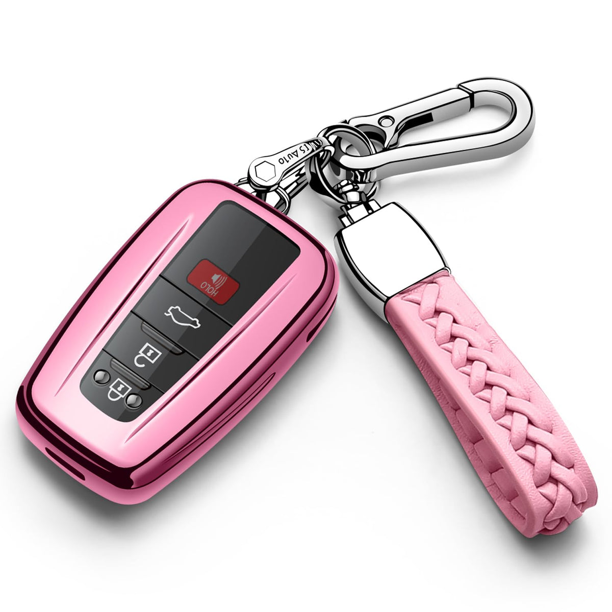Autophone For Toyota Key Fob Cover With Keychain Soft Tpu Key Shell Case,For 2020-2022 Highlander Corolla Prius 2018-2024 Rav4 C