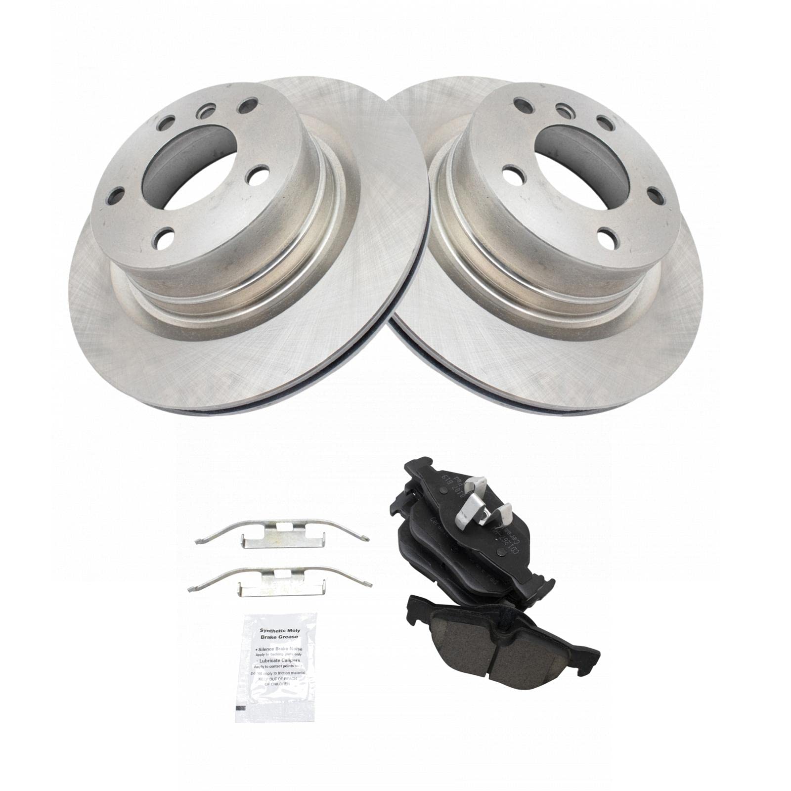 Trq Rear Brake Pad & Rotor Kit Brake Pads Brake Rotor Ceramic Compatible With 2009-2013 Bmw 128I