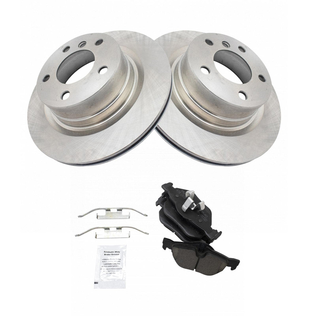 Trq Rear Brake Pad & Rotor Kit Brake Pads Brake Rotor Ceramic Compatible With 2009-2013 Bmw 128I