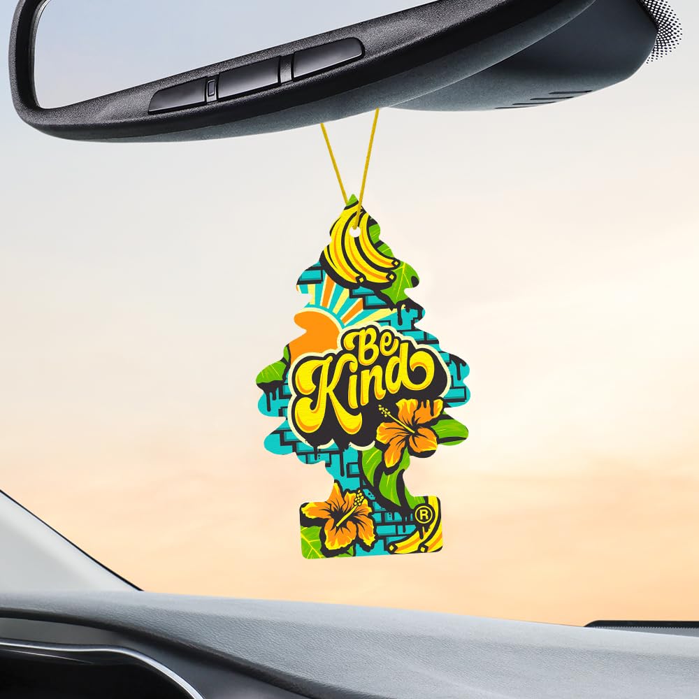 LITTLE TREES Car Air Freshener Hanging Tree, Be Kind, 4 Count (Pack of 6), Long Lasting Scent for Auto and Home, Model U6P-67341