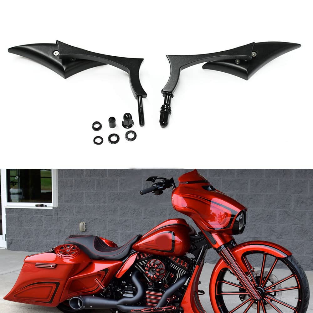 Motorcycle Black Blade Rear View Mirrors For Harley Cruiser Bobber Chopper Sportster 883 1200