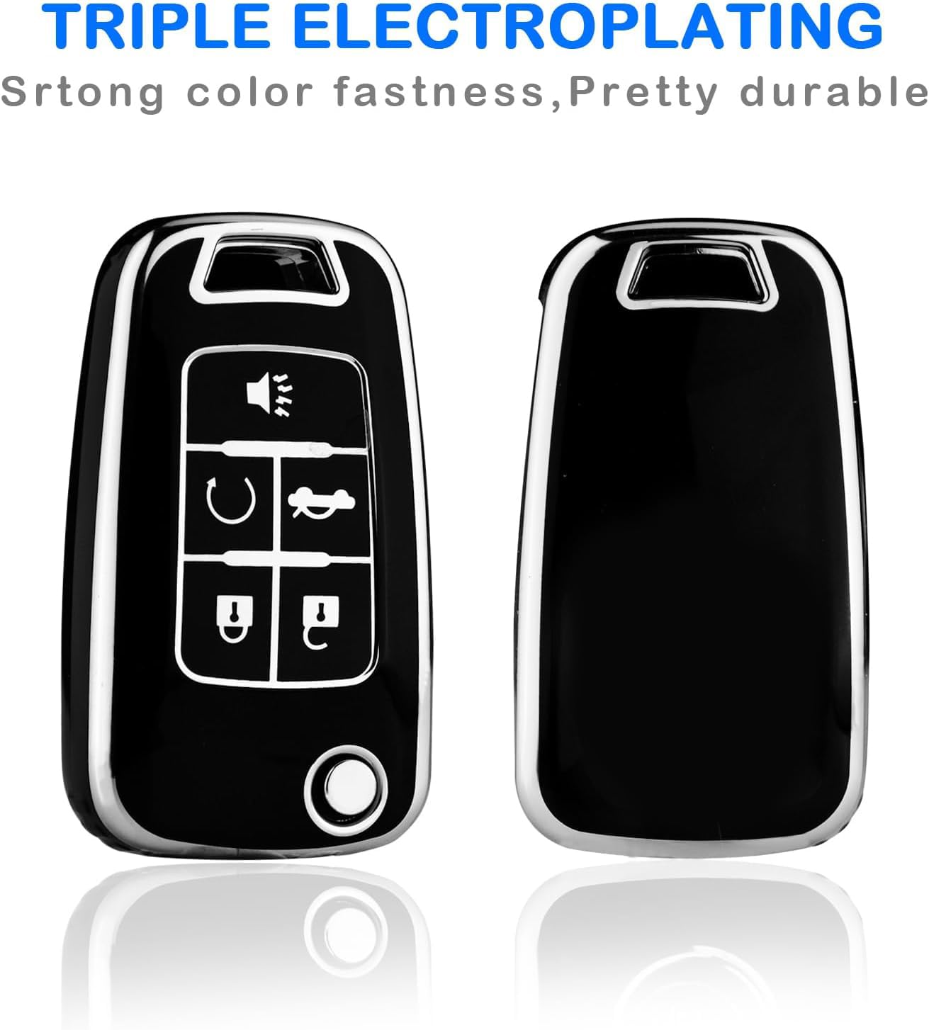 XIYANG TRADE for Chevy Key Fob Cover with Keychain,Premium TPU Full Protection Key Case Shell for Equinox Camaro Cruze Malibu Im