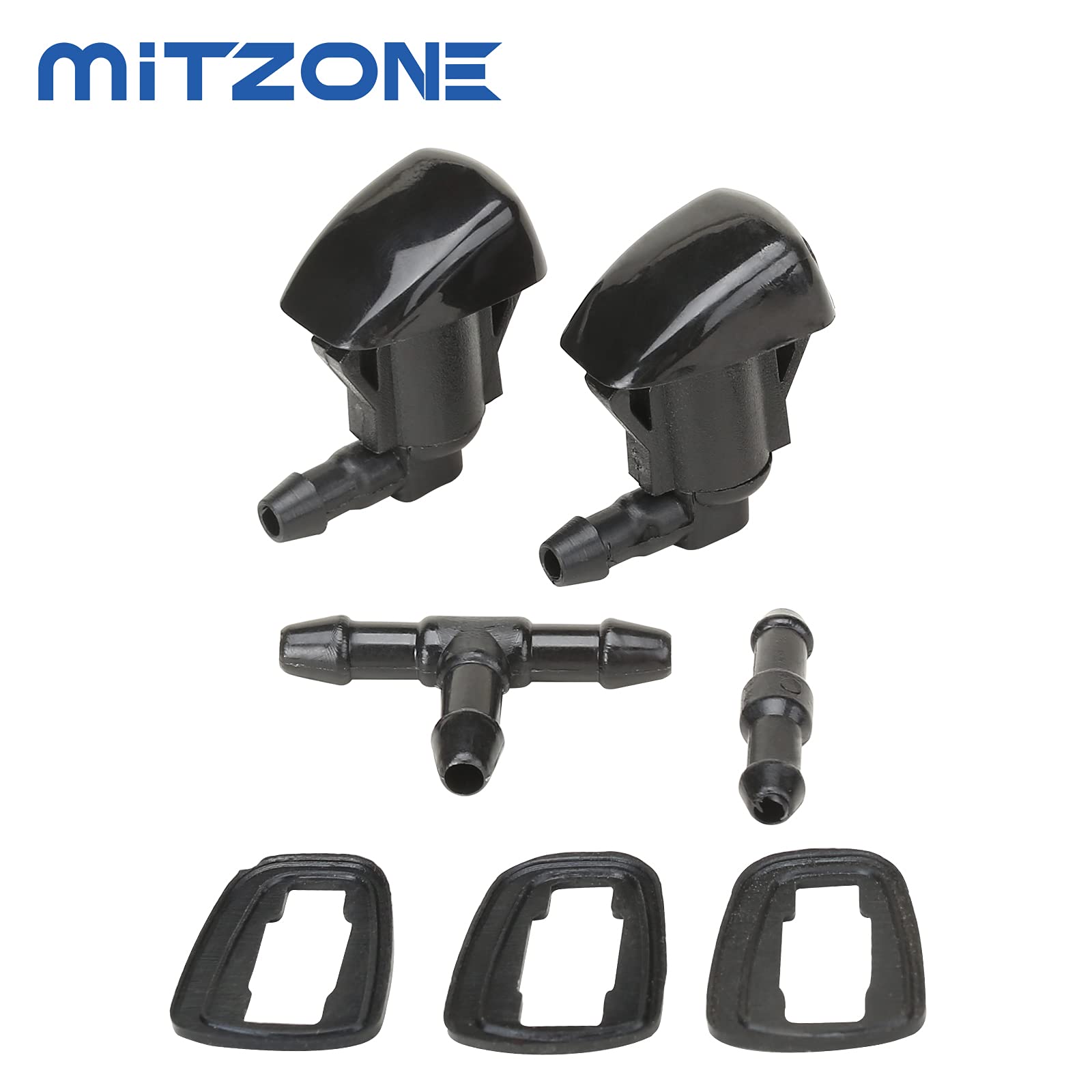 Mitzone Windshield Washer Nozzle Kit Compatible With 2005-2017 Jeep Grand Cherokee Replace 55079049Aa
