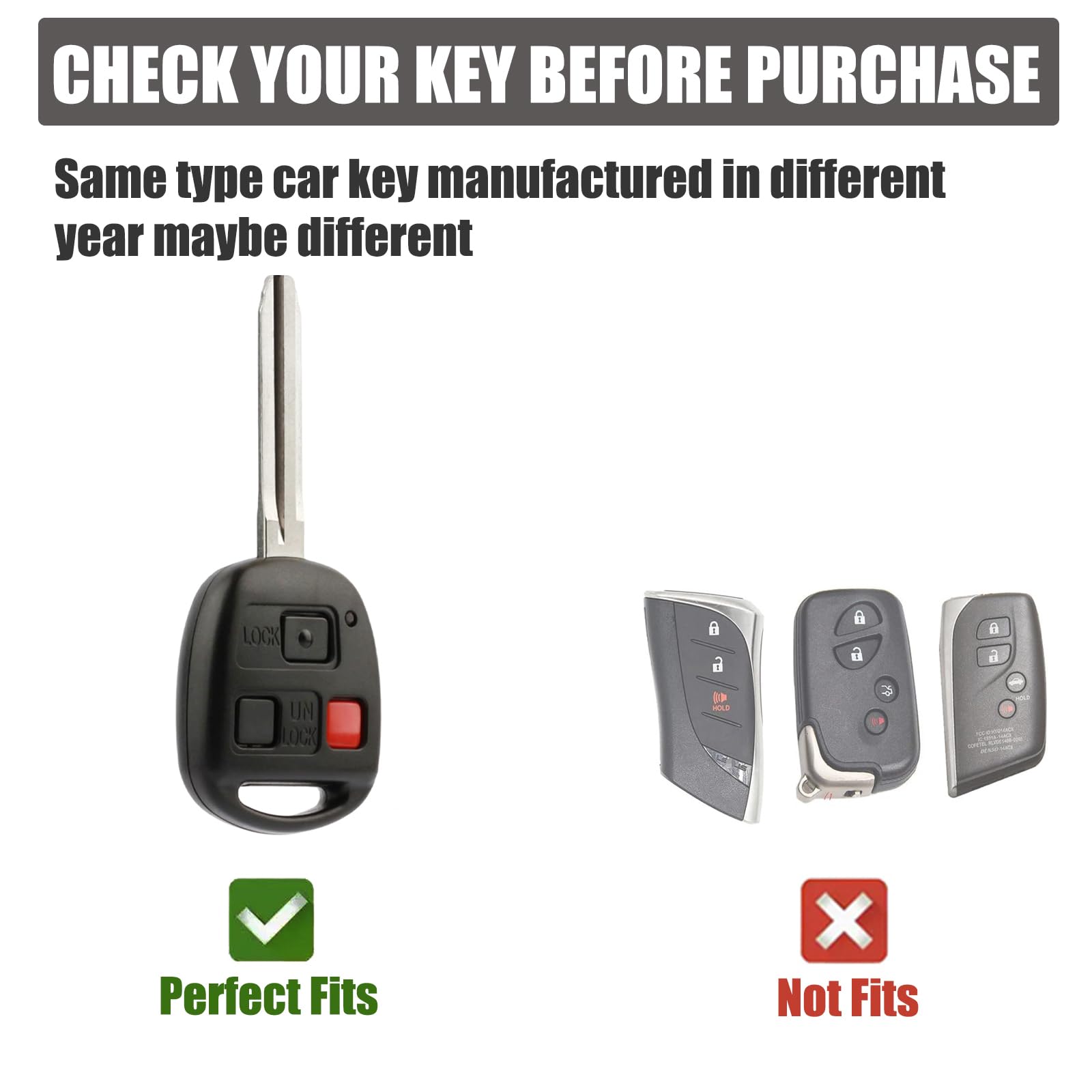 Gematay For Lexus Key Fob Cover With Keychain Lanyard, Soft Tpu Key Fob Protector Shell Compatible With 2000-2006 Lexus Es Gs Is