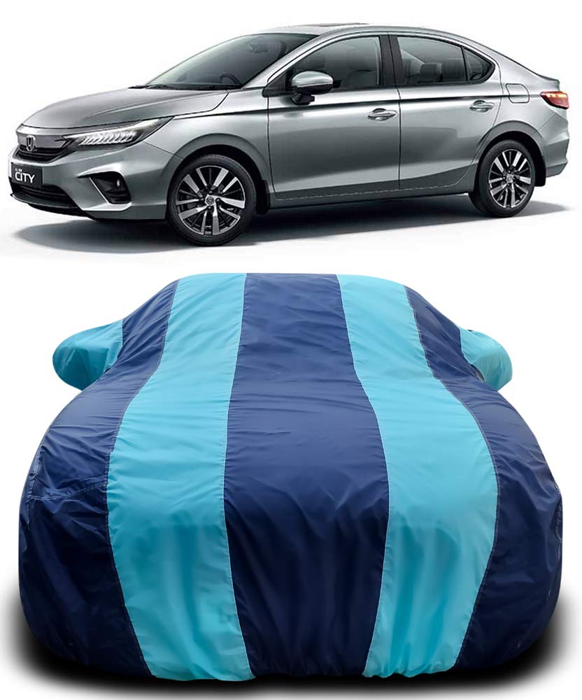 PURPLEHEART Car Body Cover Compatible with Honda City Mirror Pocket Triple Stitched Bottom Elastic Water Resistant UV Protection