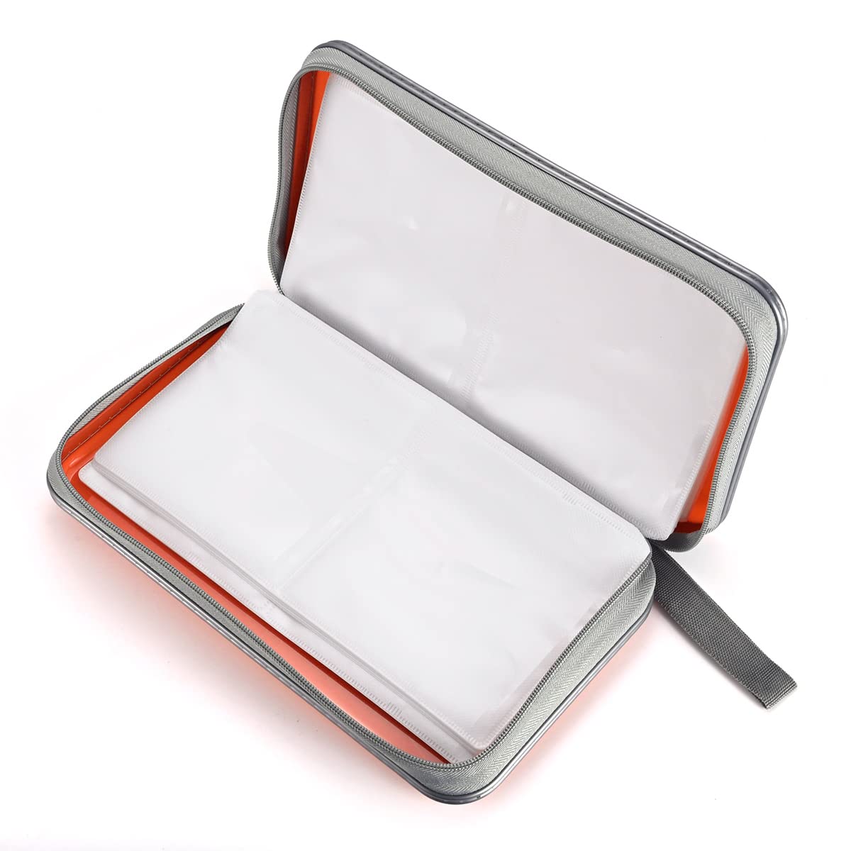 Liovode Dvd Case, 96 Capacity Portable Cd Case Holder Storage Hard Plastic Dvd Media Wallet Holder Organizer For Car (Orange)