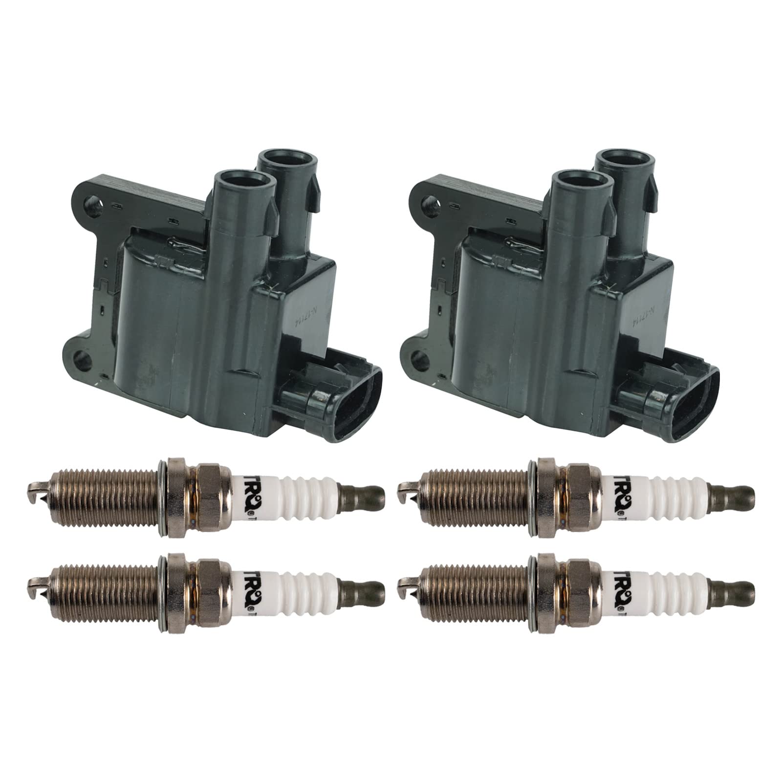 Trq Ignition Kit Ignition Coil Spark Plugs Compatible With 1997-2000 Toyota 4Runner 1998 T100 1998-2000 Tacoma