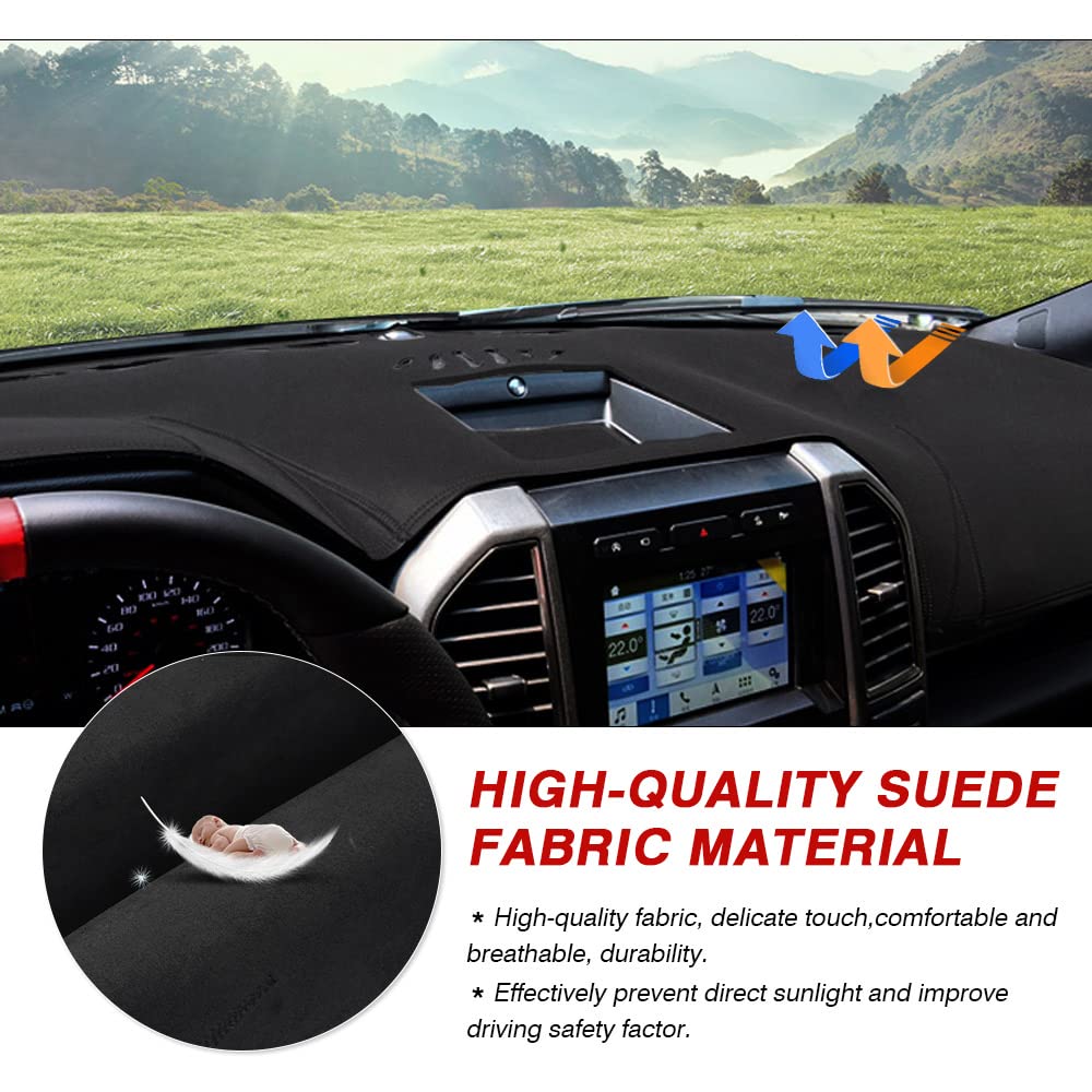 Cartist Dashboard Cover Mat for 2015-2018 2019 2020 Ford F-150 F150 Accessories Dash Cover Flannel Dash Mat Sunshade Glare UV Ra