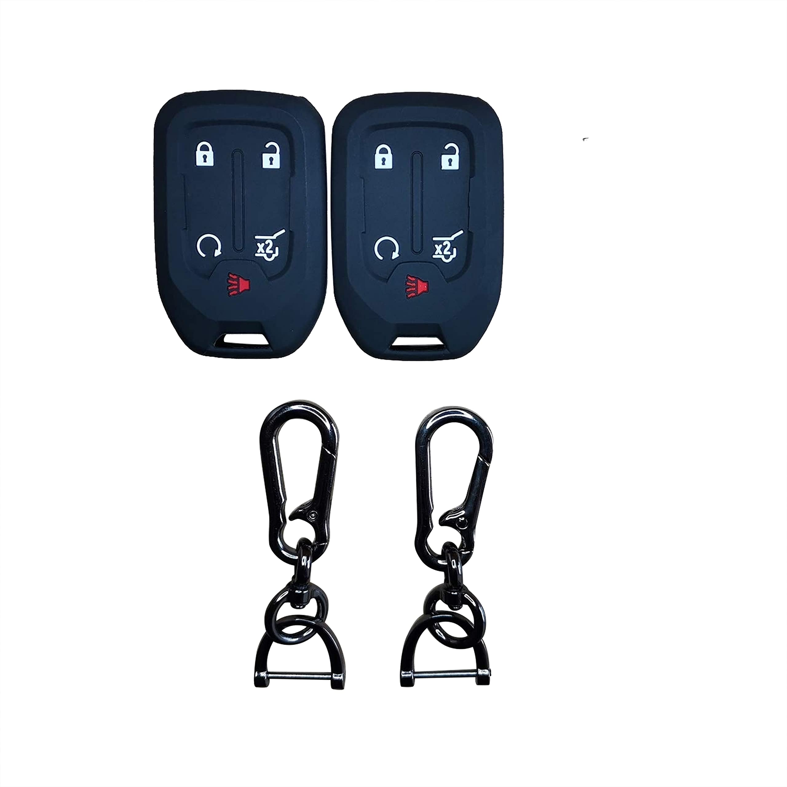 Tandrive Key Fob Cover For 2024-2017 Gmc Acadia Terrain Denali, Sierra Chevy Silverado, Silicone, Black And Black