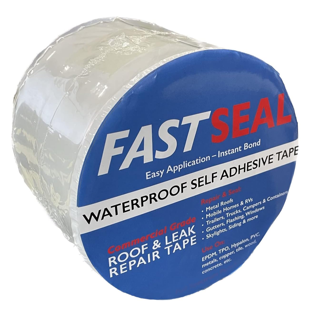 FastSeal RV Roof Tape, 6'' x 25' White, RV Sealant Tape for Camper Roof Repair, Trailer Roof Sealant, Stop Camper Roof Leaks, UV