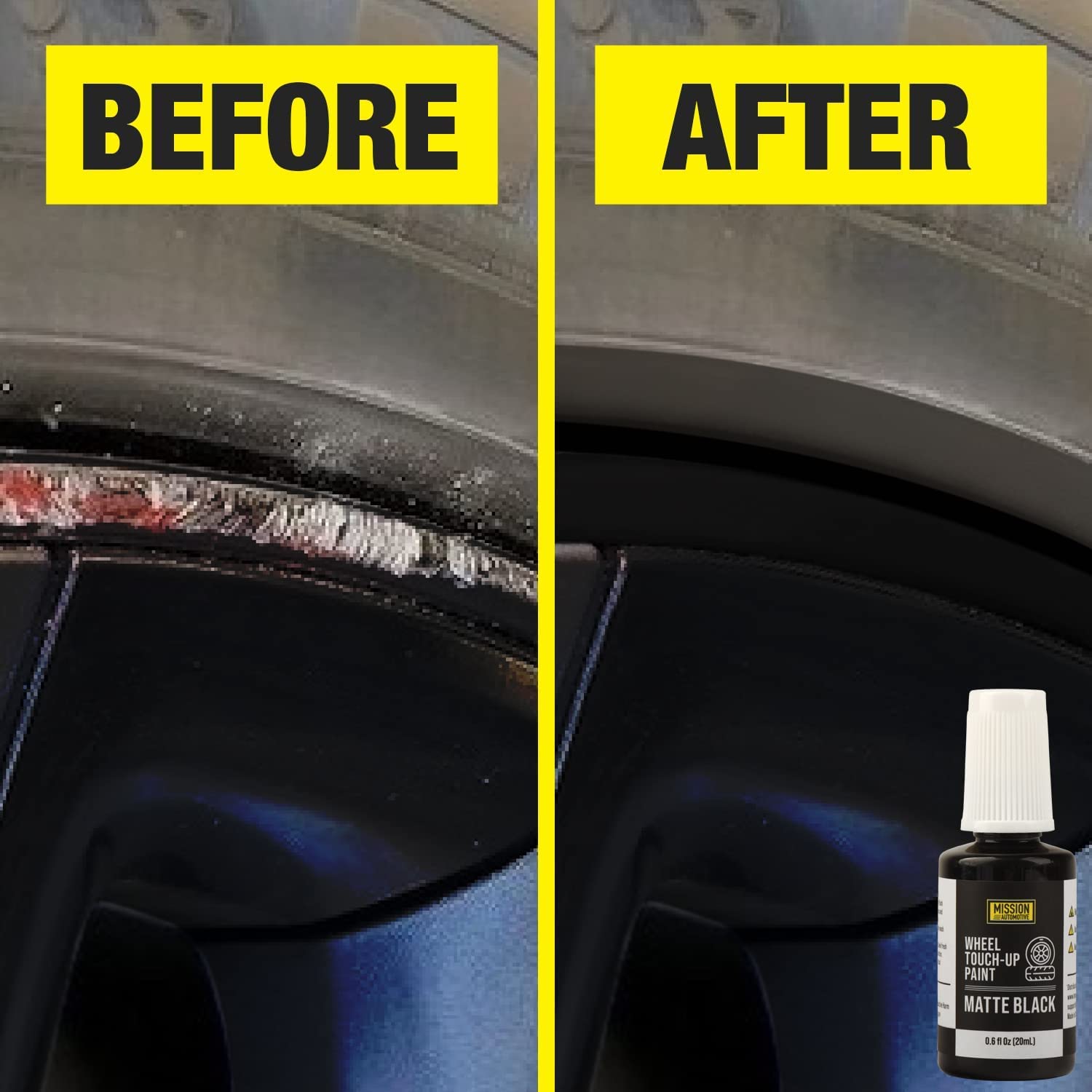 Mission Automotive Black Car Rim Paint for Tesla Wheels - Easy to Apply Satin Matte Touch Up Paint, Blends Well, Chip Resistant