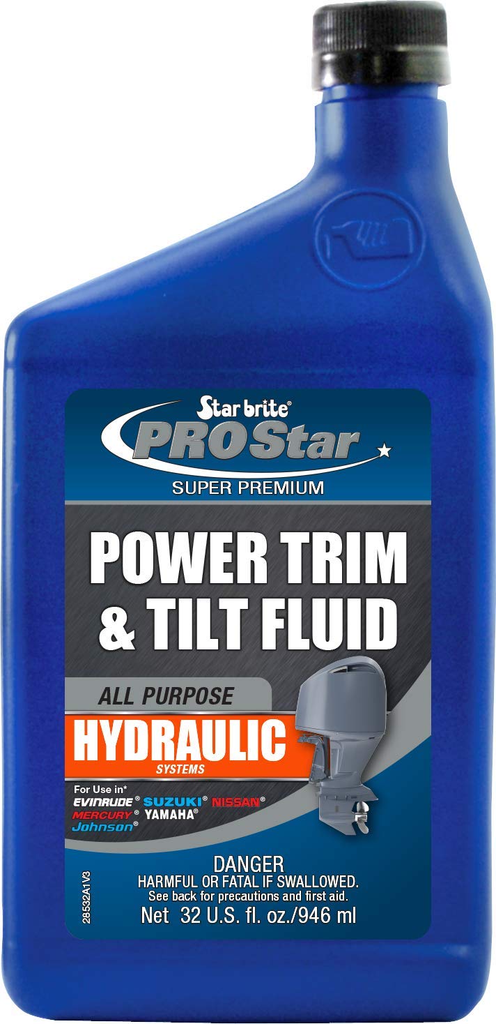 STAR BRITE PRO Star Power Trim & Tilt Fluid - Super Premium All Purpose Hydraulic Fluid for Trim Tabs, Power Tilt & Steering Systems - Anti-Wear, Anti-Foam - Outboard & Stern Drive Systems (028532)