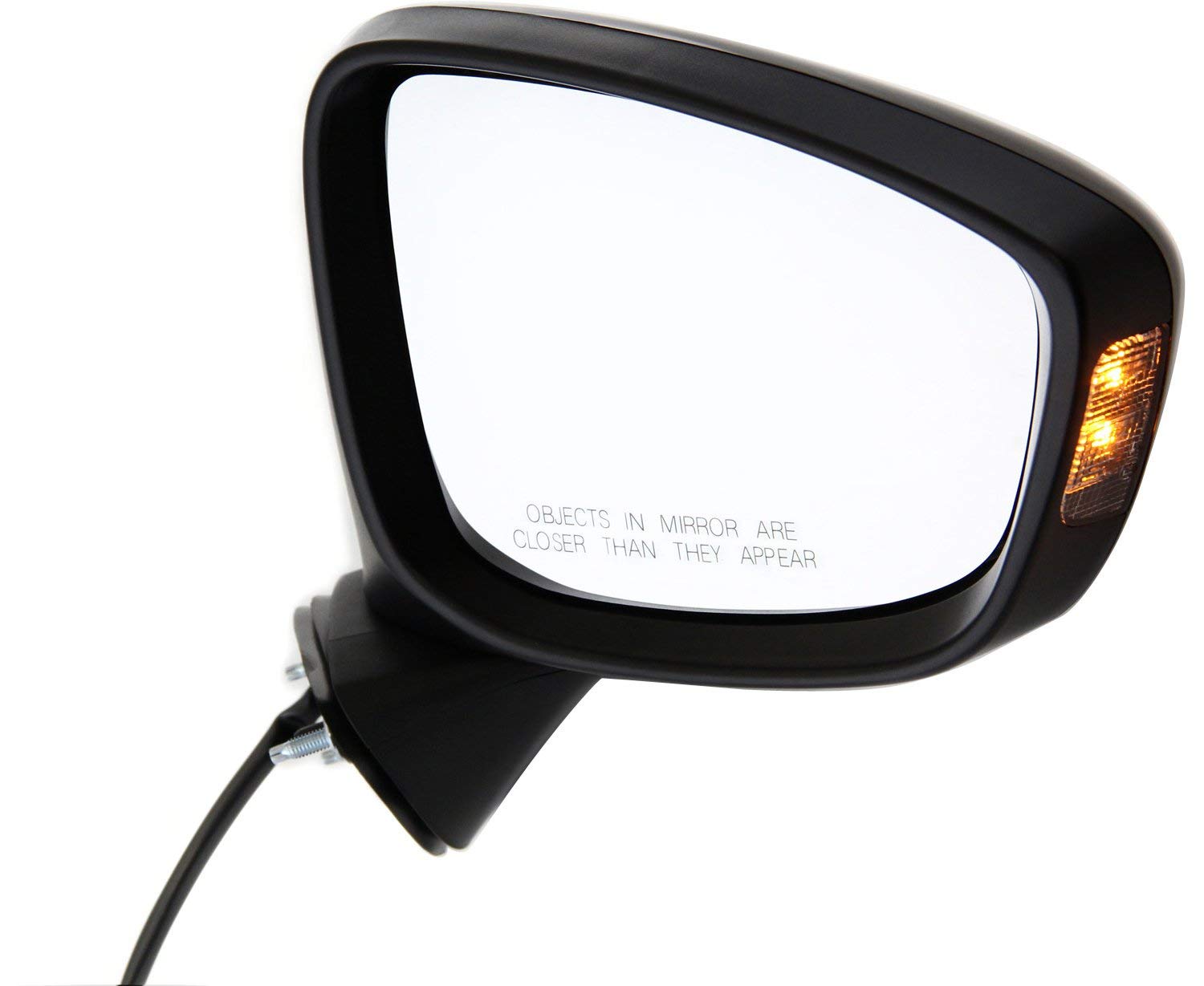 Kool Vue Mirror Compatible with 2013-2015 Mazda CX-5 Passenger Side In-housing Signal Light, Manual Folding, Paintable, Power Glass