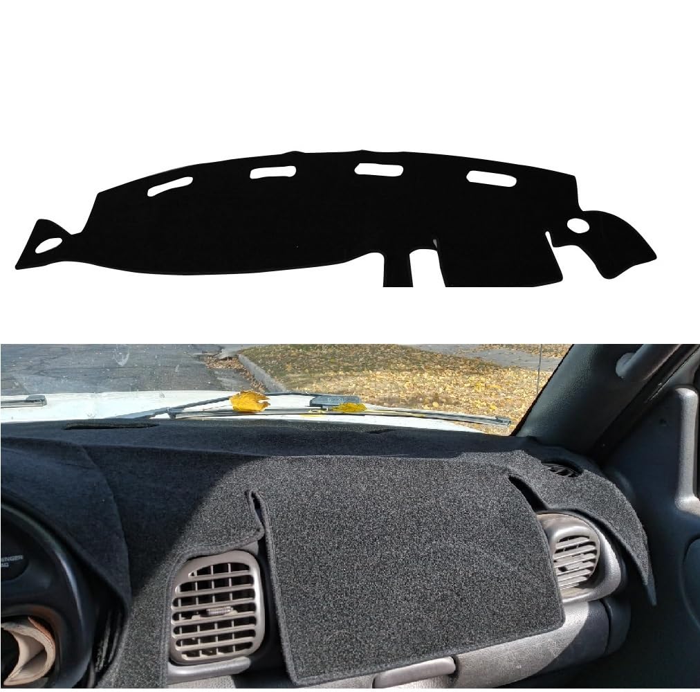 Kedakeji Dashboard Cover Dash Cover Mat Pad Custom Fit Compatible With Dodge Ram 1500 2500 3500 1998-2001(Black)