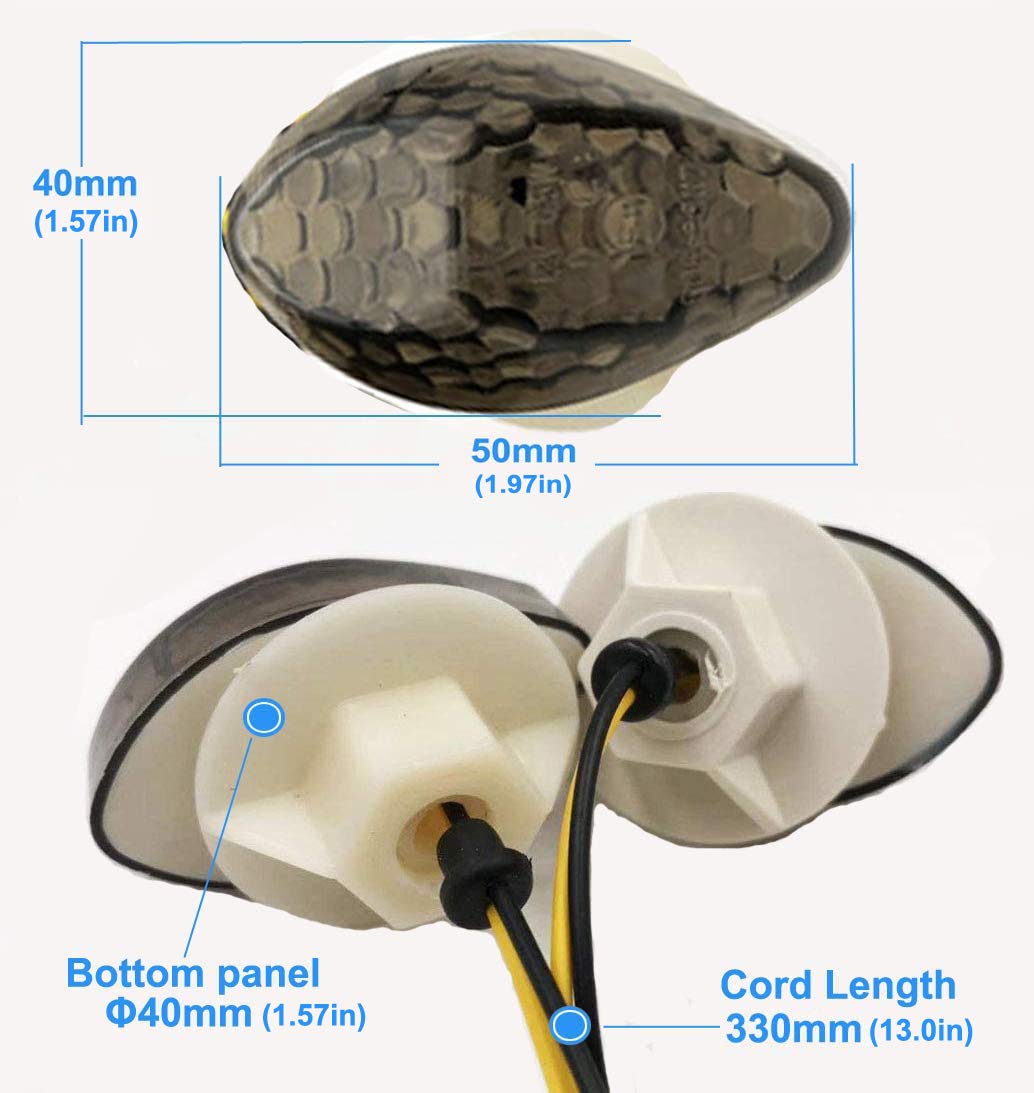 SAMDO Motorcycle LED Flush Mount Turn Signal Light Blinker Turning Lamp Smoke for Honda CBR600RR CBR1000RR CBR600F3 CBR600F4 CBR