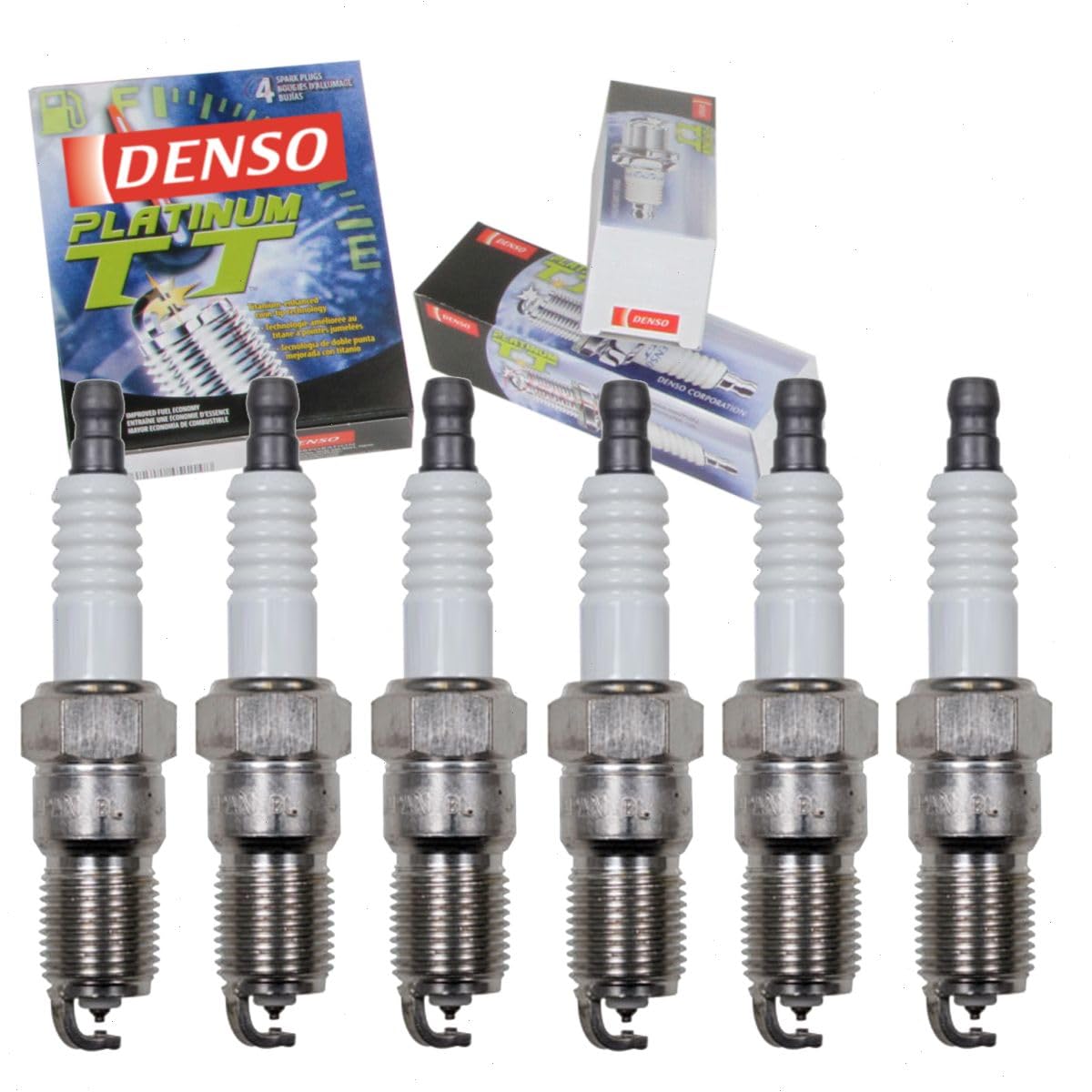 6 pc DENSO Platinum TT Spark Plugs compatible with Ford Escape 3.0L V6 2001-2012