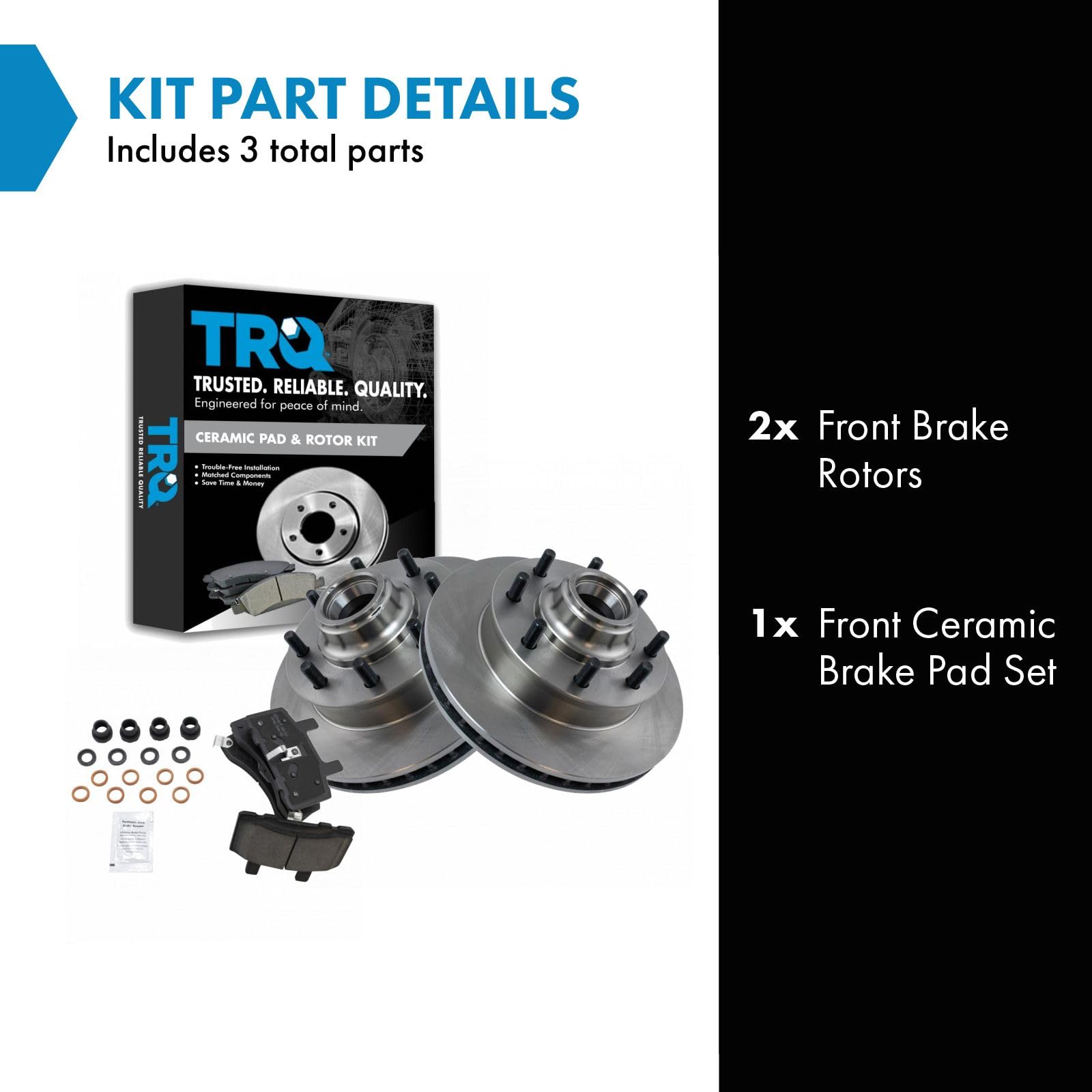 Trq Front Ceramic Disc Brake Pad & Rotor Kit Set For Chevy Gmc Truck Suv