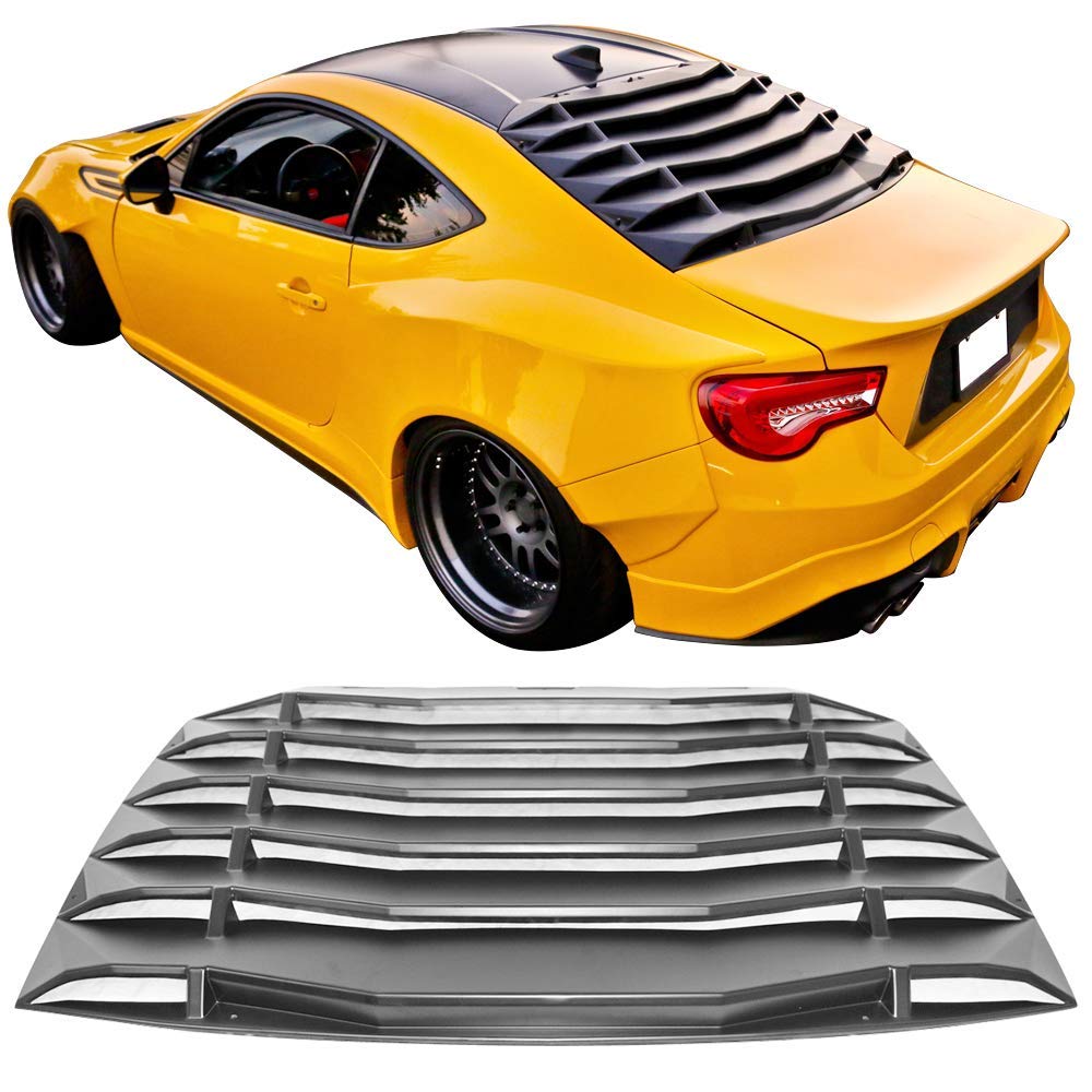 IKON MOTORSPORTS Window Louver Compatible with 2013-2016 Scion FR-S/2013-2020 Subaru BRZ/2017-2020 Toyota 86, Black Rain Sun Guard Wind Deflector