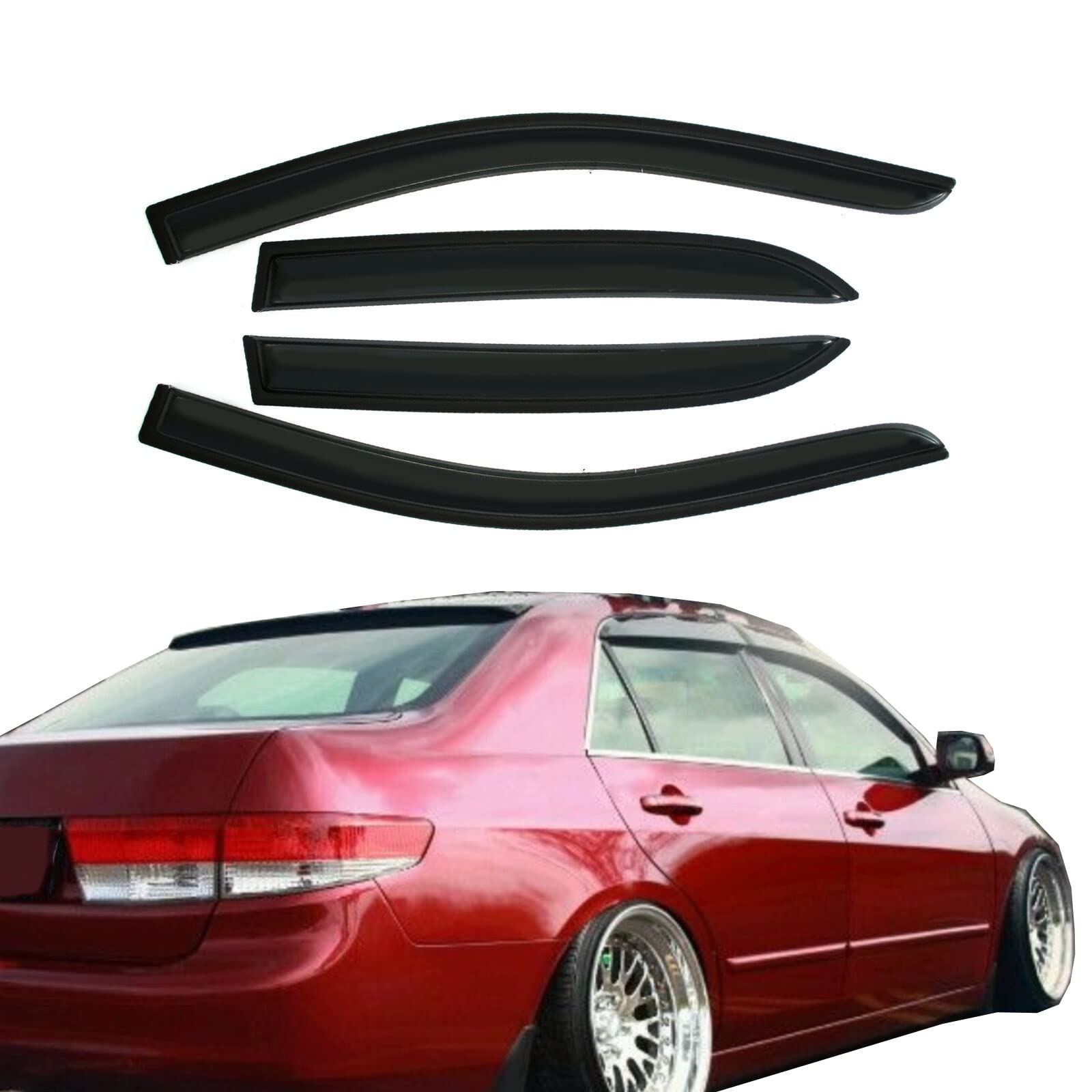 Gldifa Wind Deflector Compatible With 2003-2007 Honda Accord Sedan Sun/Rain Guard Window Visor 94943