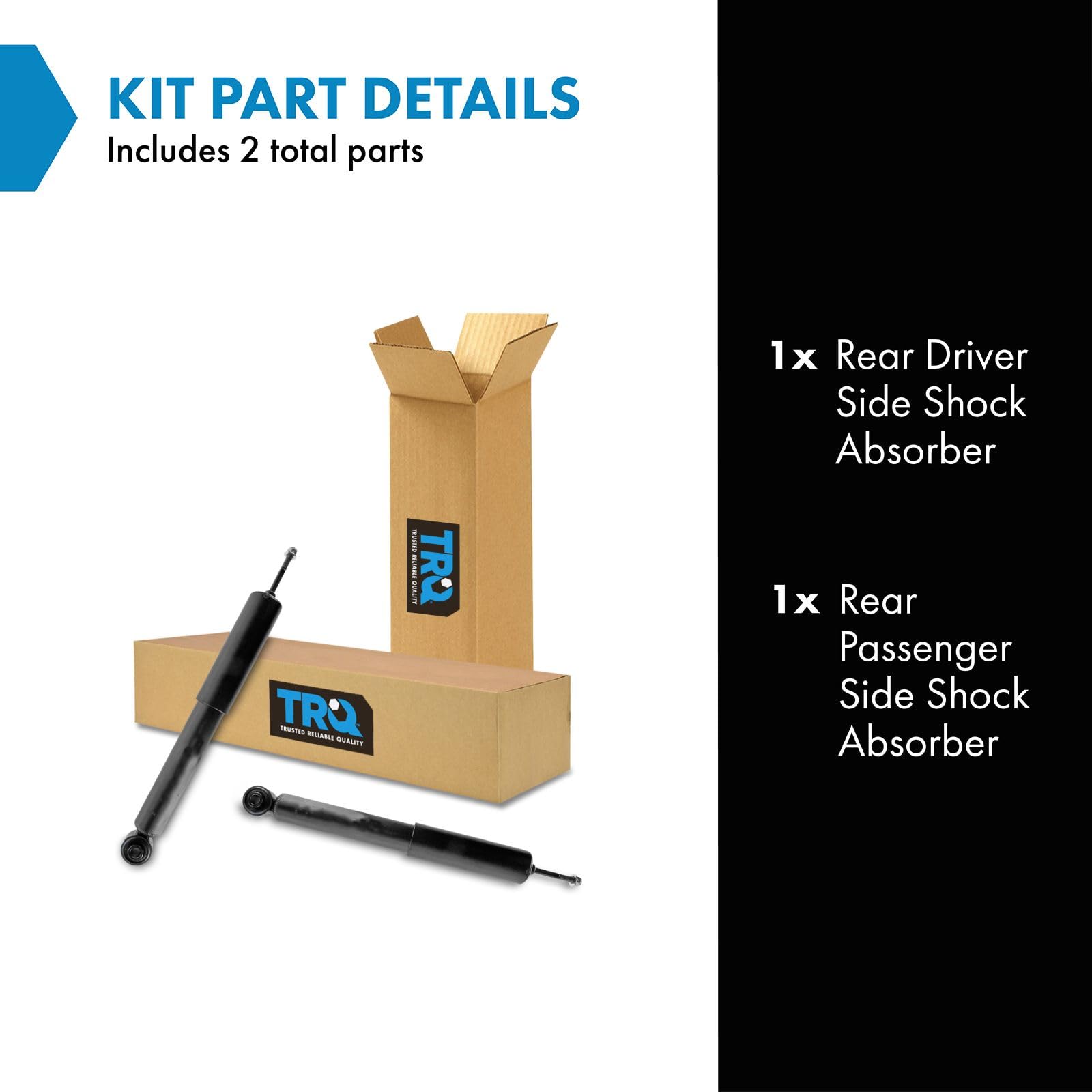 Trq Rear Shock Absorber Set Compatible With 2003-2011 Saab 9-3