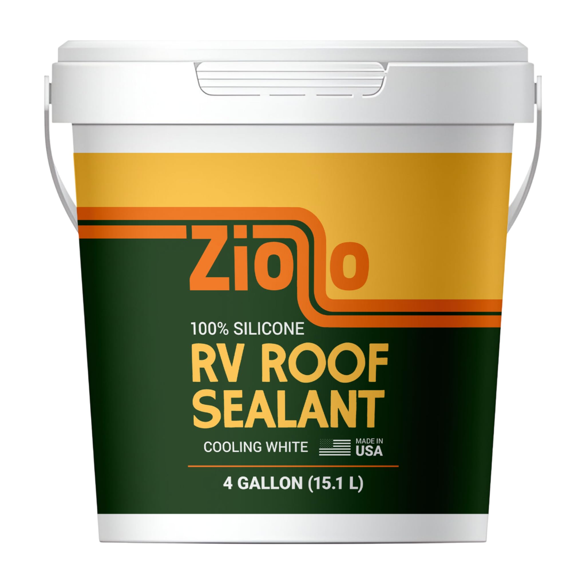 Ziollo Rv Roof Sealant - Leak Repair 100% Silicone Liquid Rubber - Premium Waterproof Coating For Campers, Pop Up, Motorhomes, A