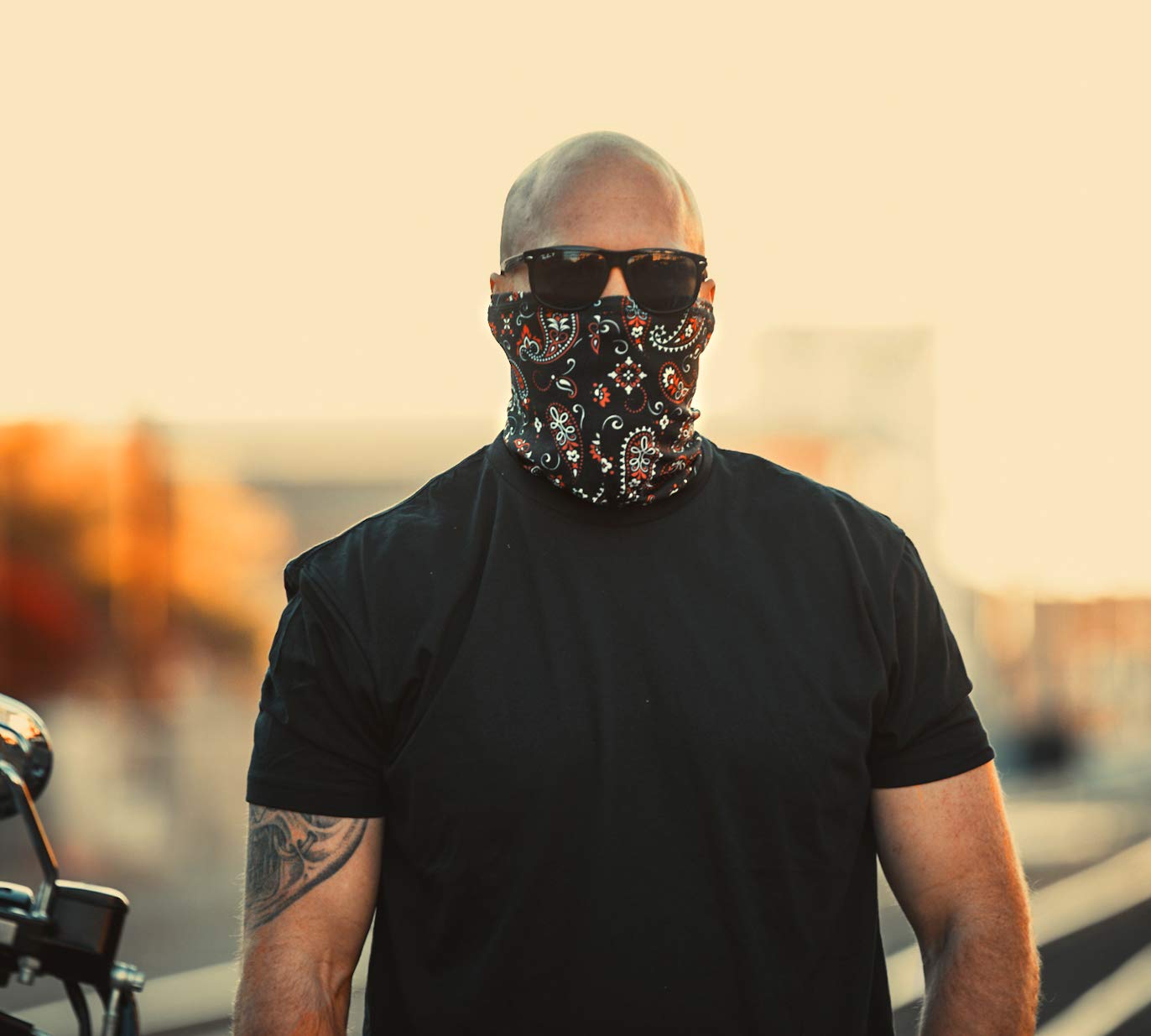 Indie Ridge Motorcycle Outdoor Face Mask - Paisley Motorcycle Ski Snowboard Winter Face Mask (Black)