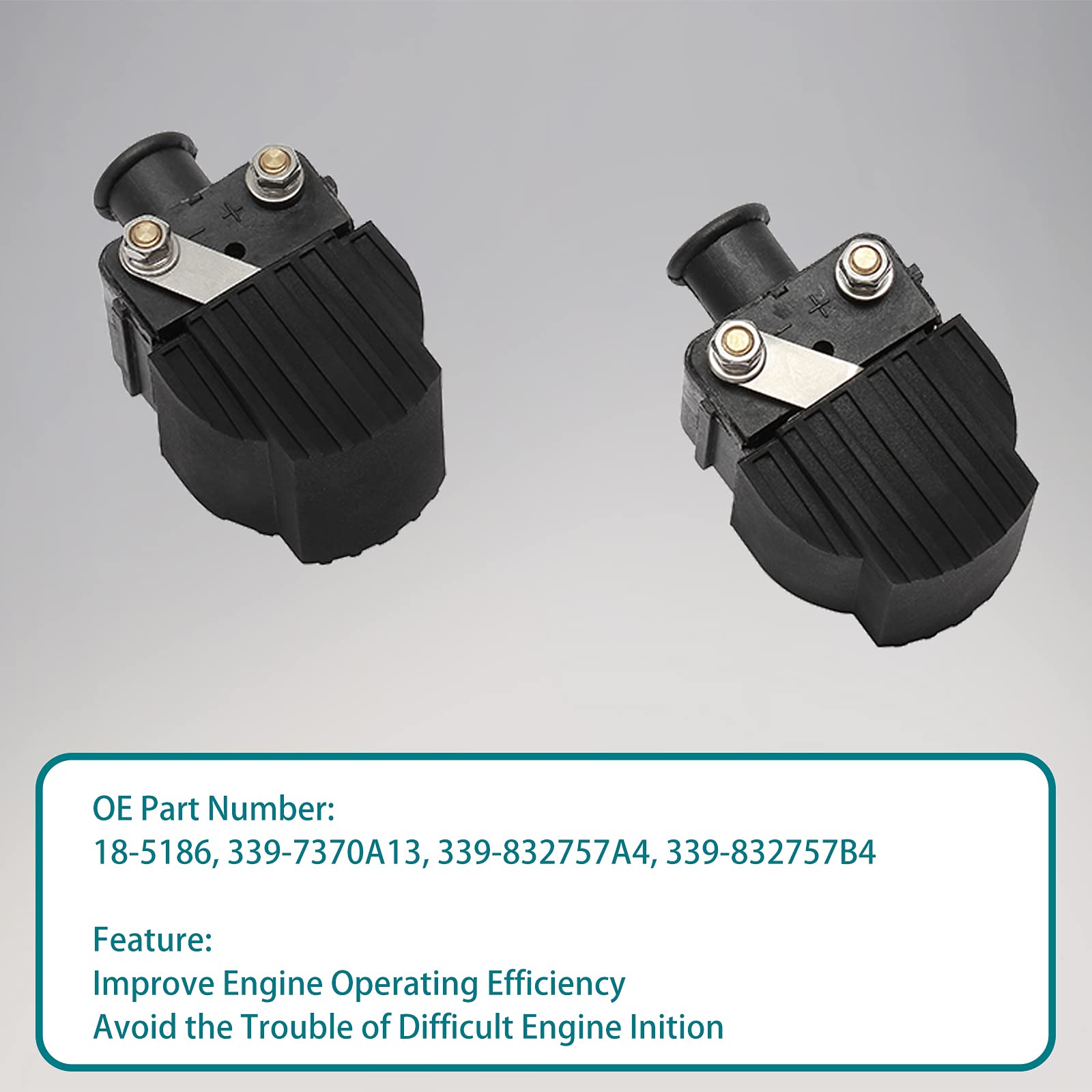 Ignition Coil Pack 2pcs Compatible with Chrysler Force Mercury Mariner Outboard Boat 40HP 70HP 115HP 140HP V-135 210CC & More Re