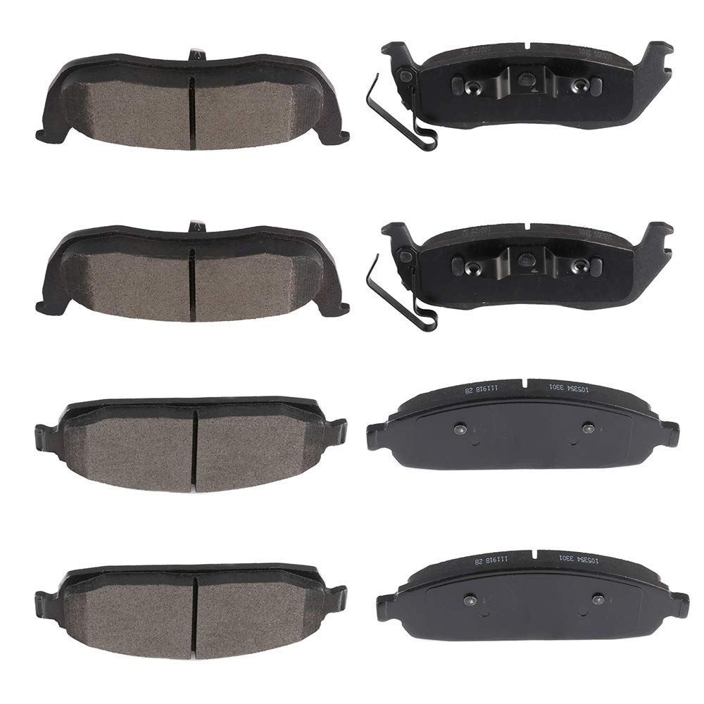Cciyu D1181 D1087 Front & Rear Professional Ceramic Brake Pads Set Fit For 2006-2010 For Jeep Commander,2005-2010 For Jeep Grand