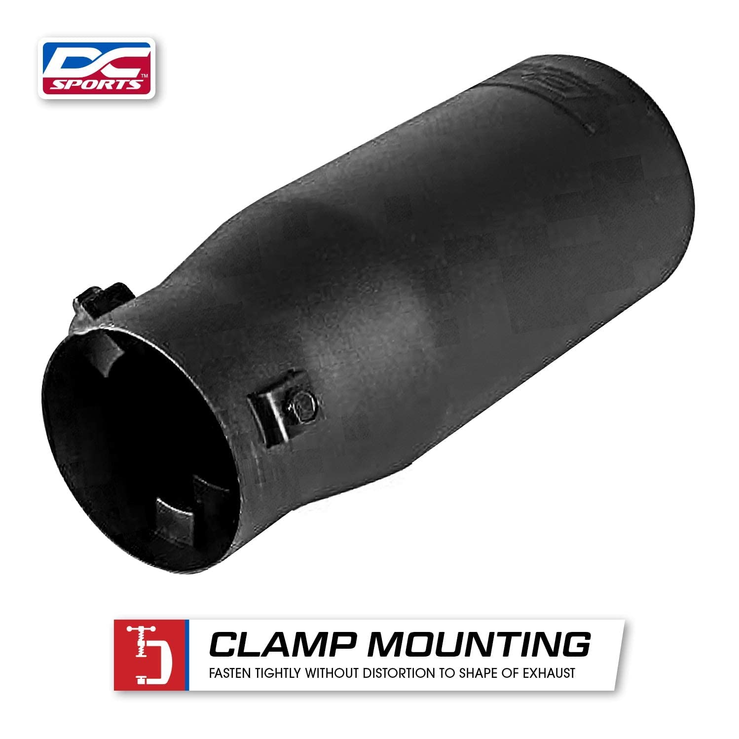 DC Sport Black Universal Bolt On Exhaust Tip 2.875'' Inlet 3.75'' Outlet - Fits 1.75'' - 2.5'' Tail Pipes
