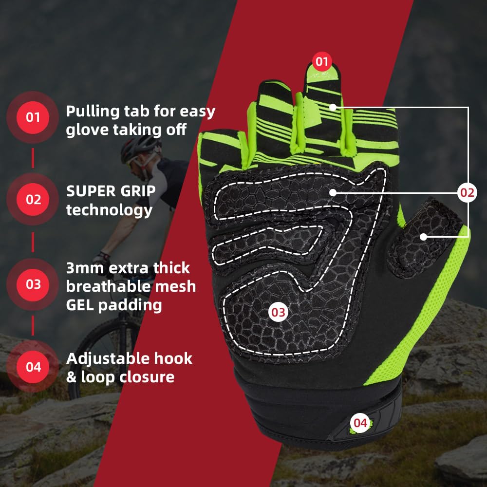 Seibertron Adult Dirtclaw Gloves - Versatile Gloves For Cycling, Atv, And Mountain Biking Fluo Yellow Xxl