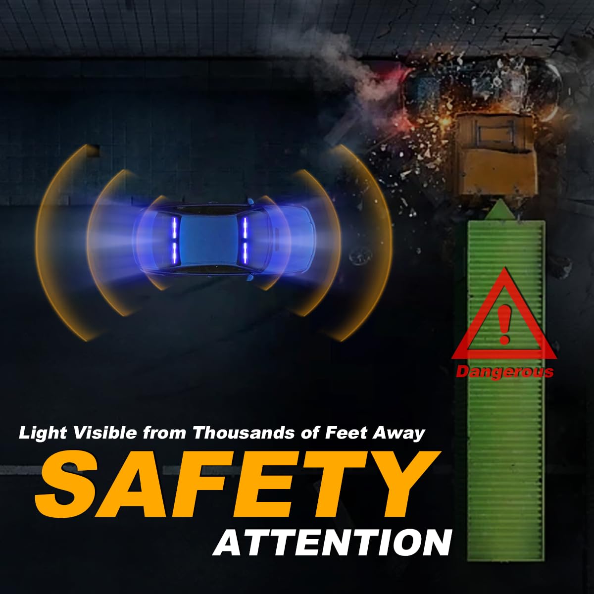 Lrter 2X17.7 Emergency Dash Lights Interior Windshield Strobe Volunteer Firefighter Lights Warning Hazard Safety Front/Rear Deck