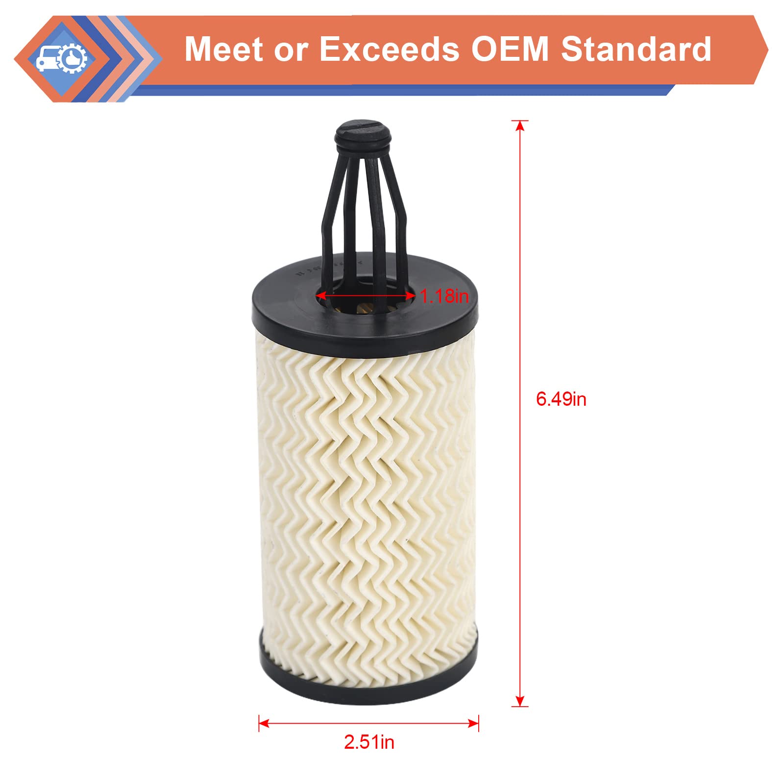 2 Pcs Engine Oil Filter Compatible With Mercedes-Benz Vehicle C, Cls, E, Cle, S, Ml, Sl Series, Replace #2761800009