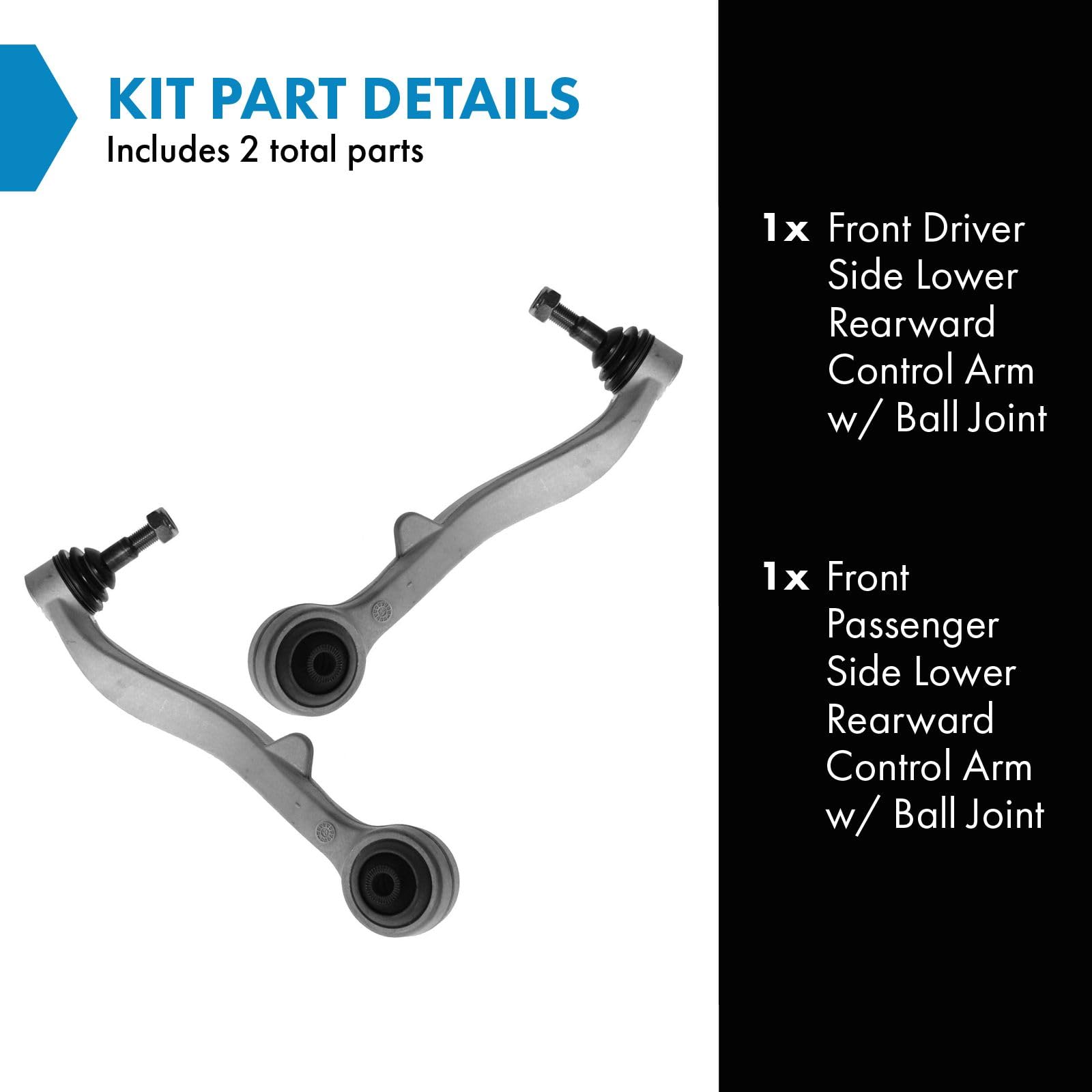 Trq Front Lower Control Arm With Ball Joint Set Compatible With 2004-2005 Bmw 645Ci 2006-2009 650I 2002-2005 745I 745Li 2006-200