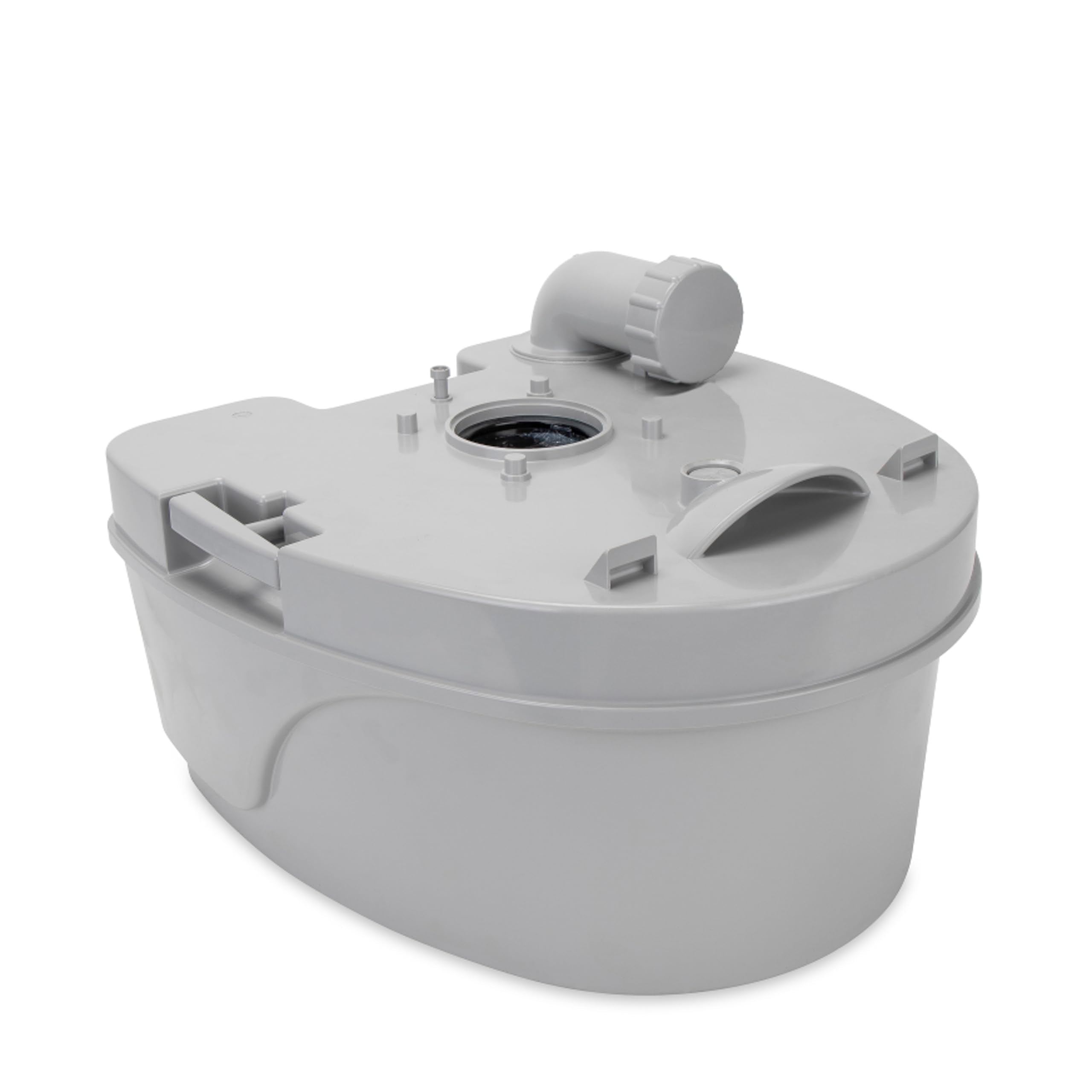 Camco Camper / RV Premium Travel Toilet - Features a 5.3-Gallon Detachable Holding Tank, Pump Flush Design & Spring-Loaded Latch