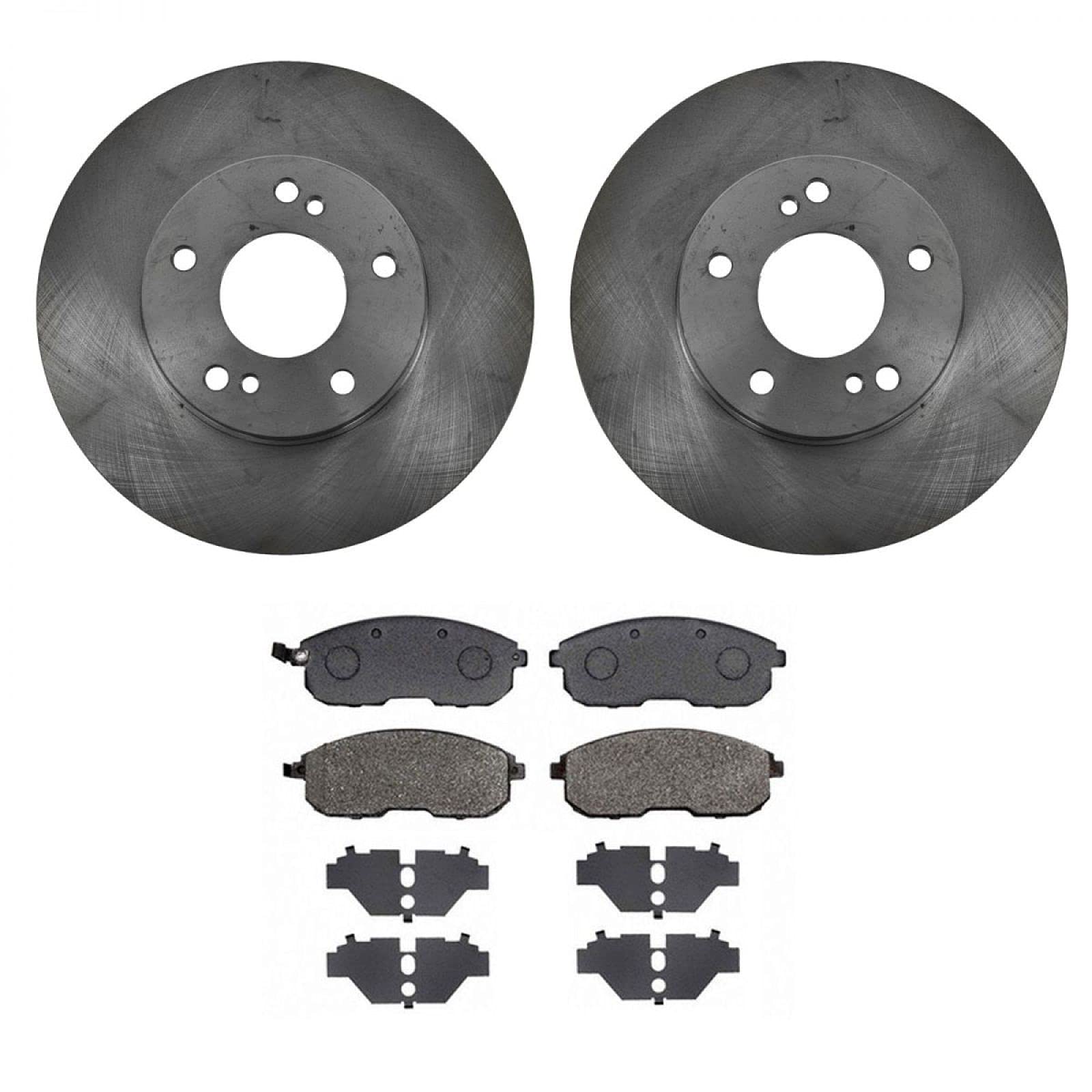 Trq Front Brake Pad & Rotor Kit Brake Pads Brake Rotor Semi-Metallic Compatible With 1996-1999 Infiniti I30 1989-1999 Nissan Max