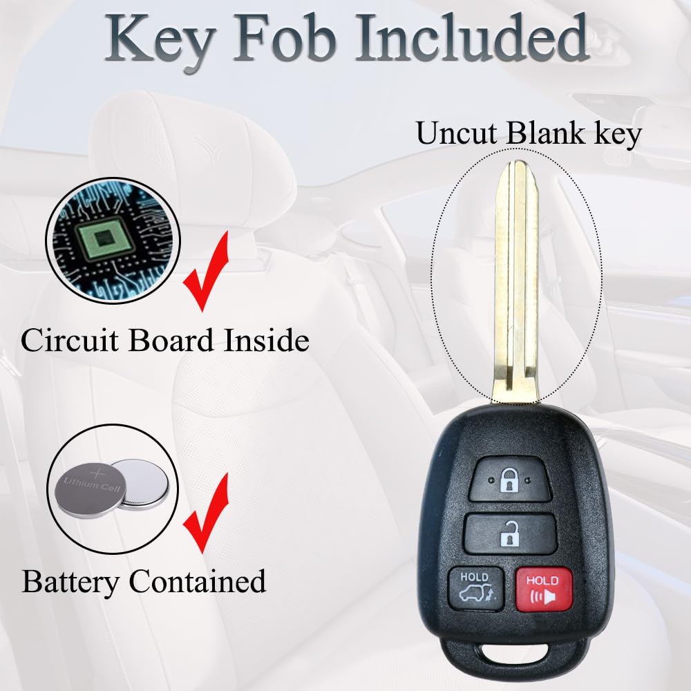 SUPALAND Key Fob Keyless Entry Fits for Toyota RAV4 Highlander Sequoia 2013 2014 2015 2016 2017 2018 Remote Control Key Replacem