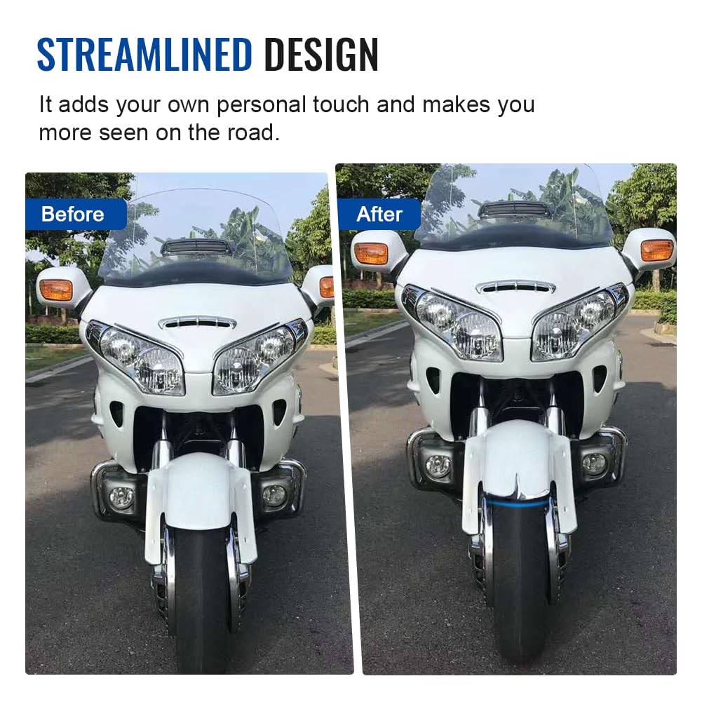 Gzyf Abs Plastic Chrome Motorcycle Front Fender Fairing Tip Trim Decorative Accessories Fits For Honda Goldwing Gl1800 2001-2017