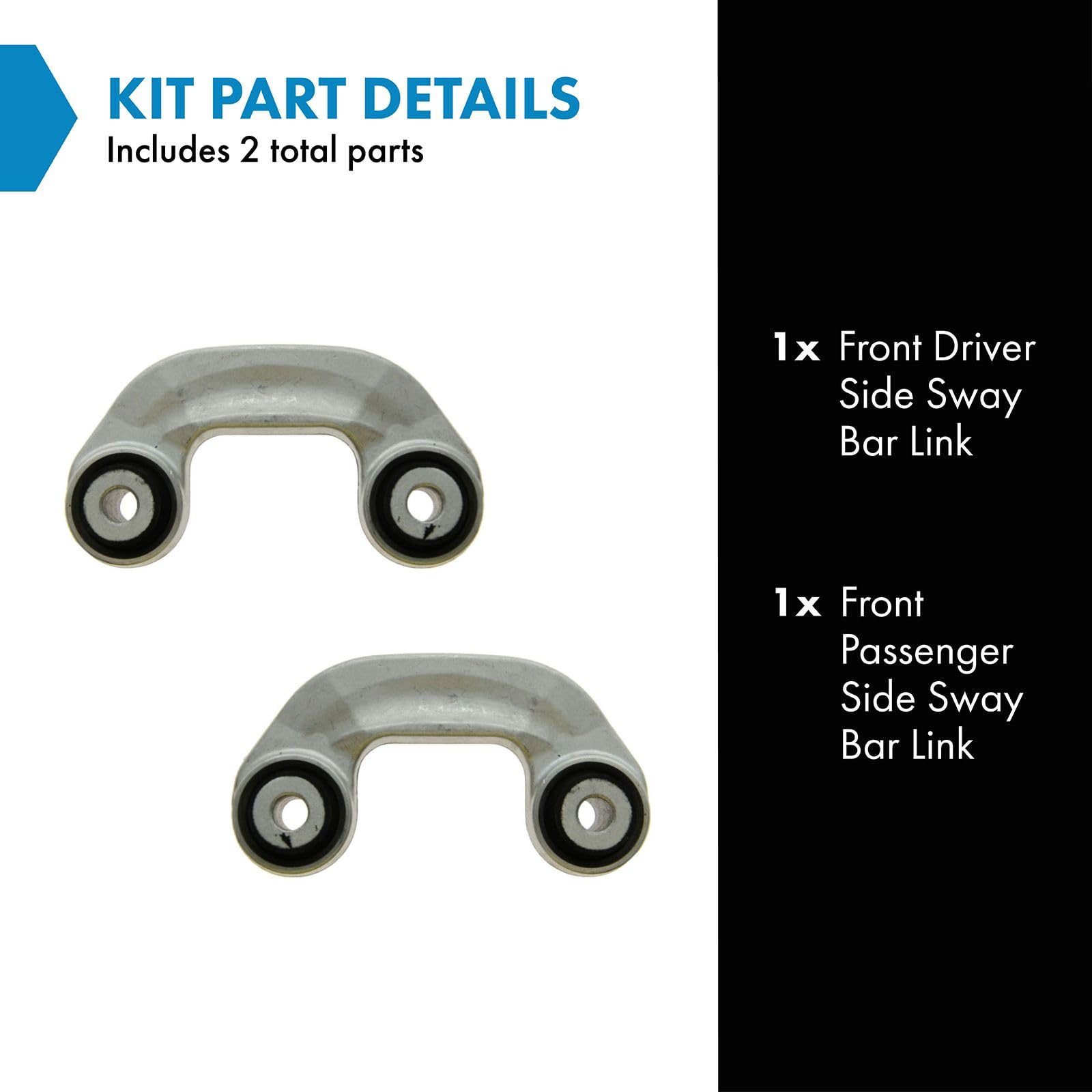 Trq Front Sway Bar Stabilizer Link Set Compatible With 1997-1999 Audi A8 1997-2003 A8 Quattro 2001-2005 Allroad Quattro 2001-200