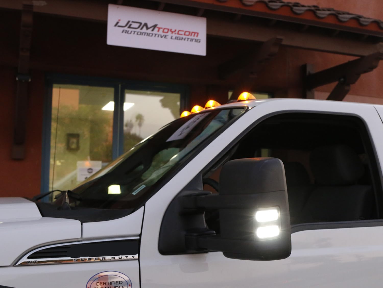 Ijdmtoy Clear Lens Switchback Led Side Mirror Marker Lamps Compatible With 2008-16 Ford F250 F350 F450 Super Duty, (2) Clear Len