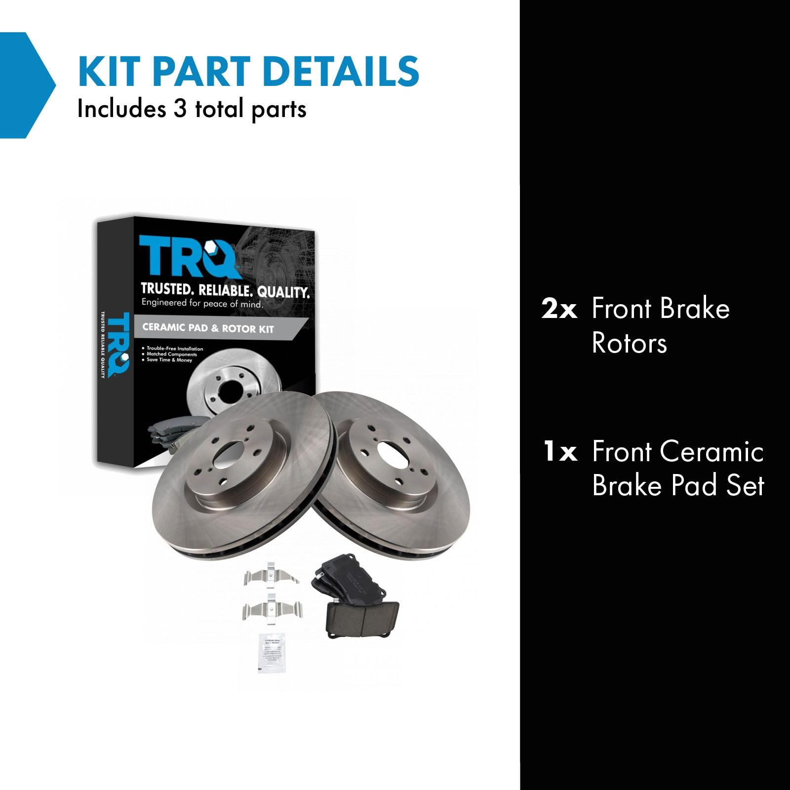 Trq Brake Pads & Rotors Kit Compatible With 2007-2014 Subaru Impreza 2015-2017 Wrx Sti